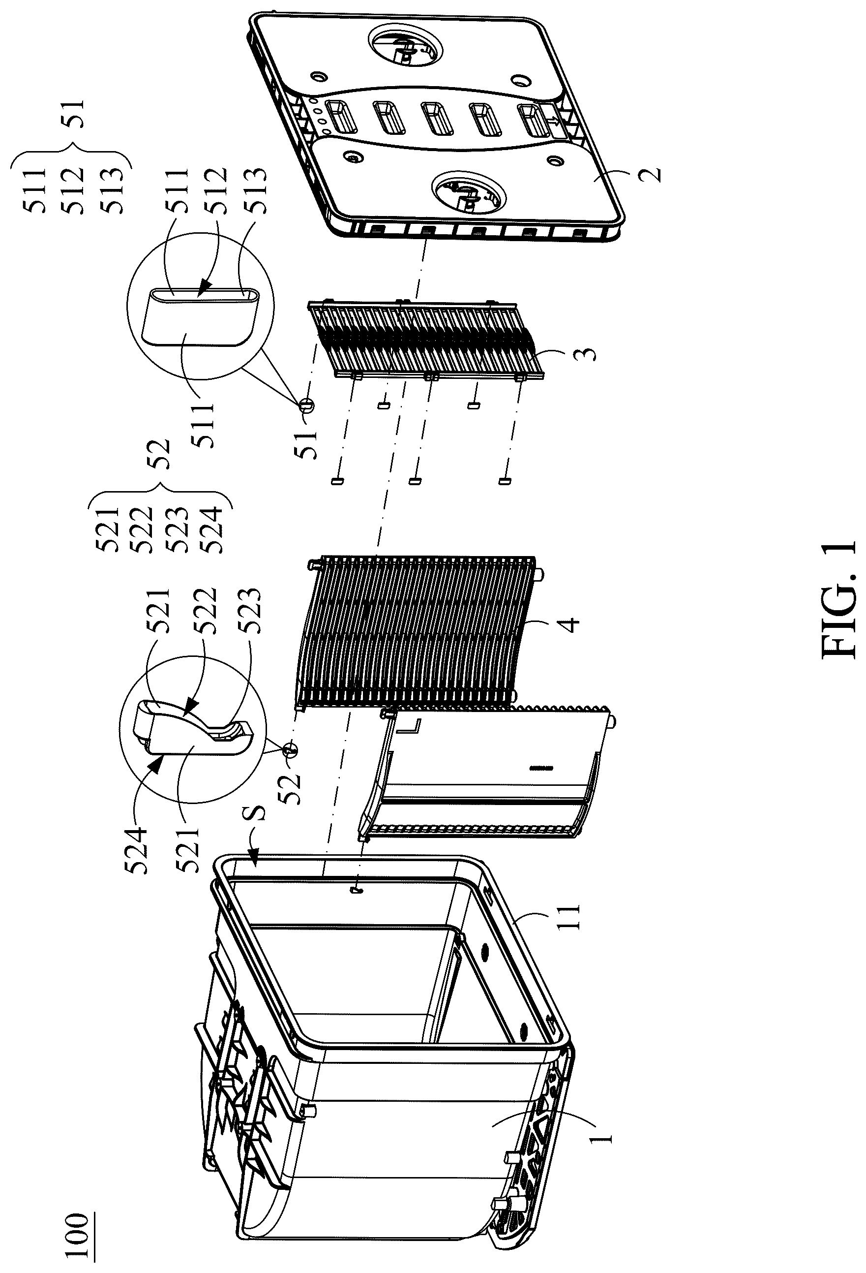Patent US12308269 — Substrate container and its door assembly, support assembly, and elastic buffer element — Figure 1