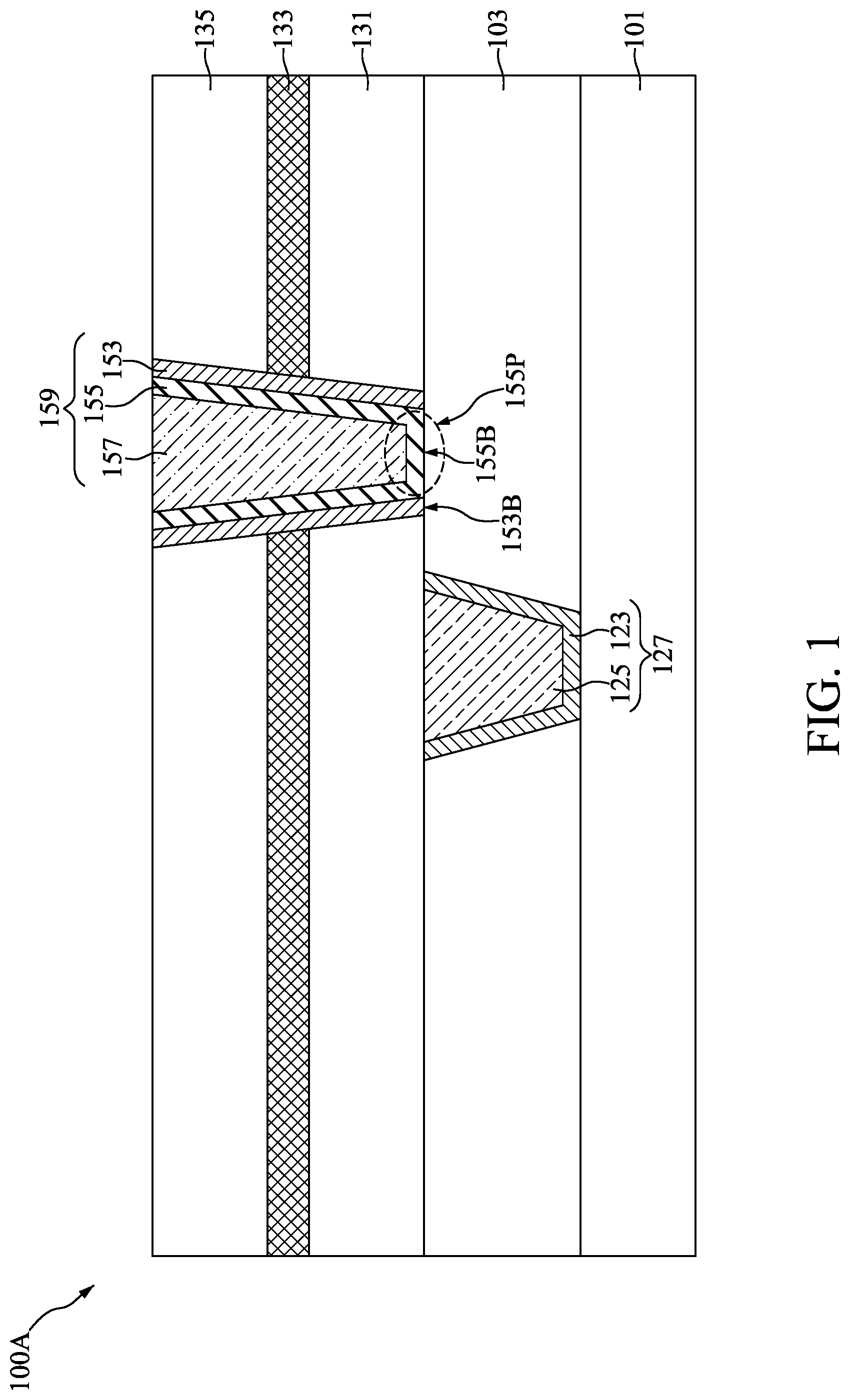 Patent US12308290 — Method for preparing semiconductor device structure with fluorine-catching layer — Figure 1