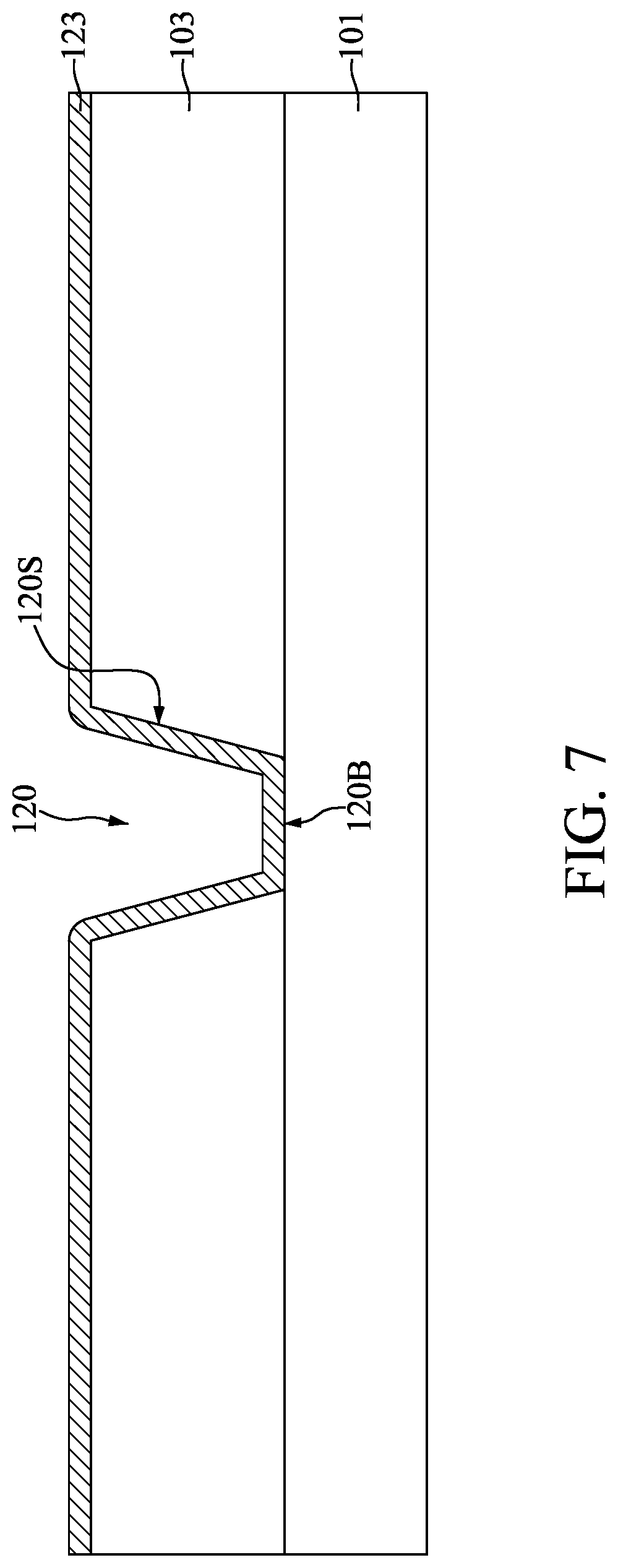 Patent US12308319 Figure 7 – Semiconductor device structure with fluorine-catching layer