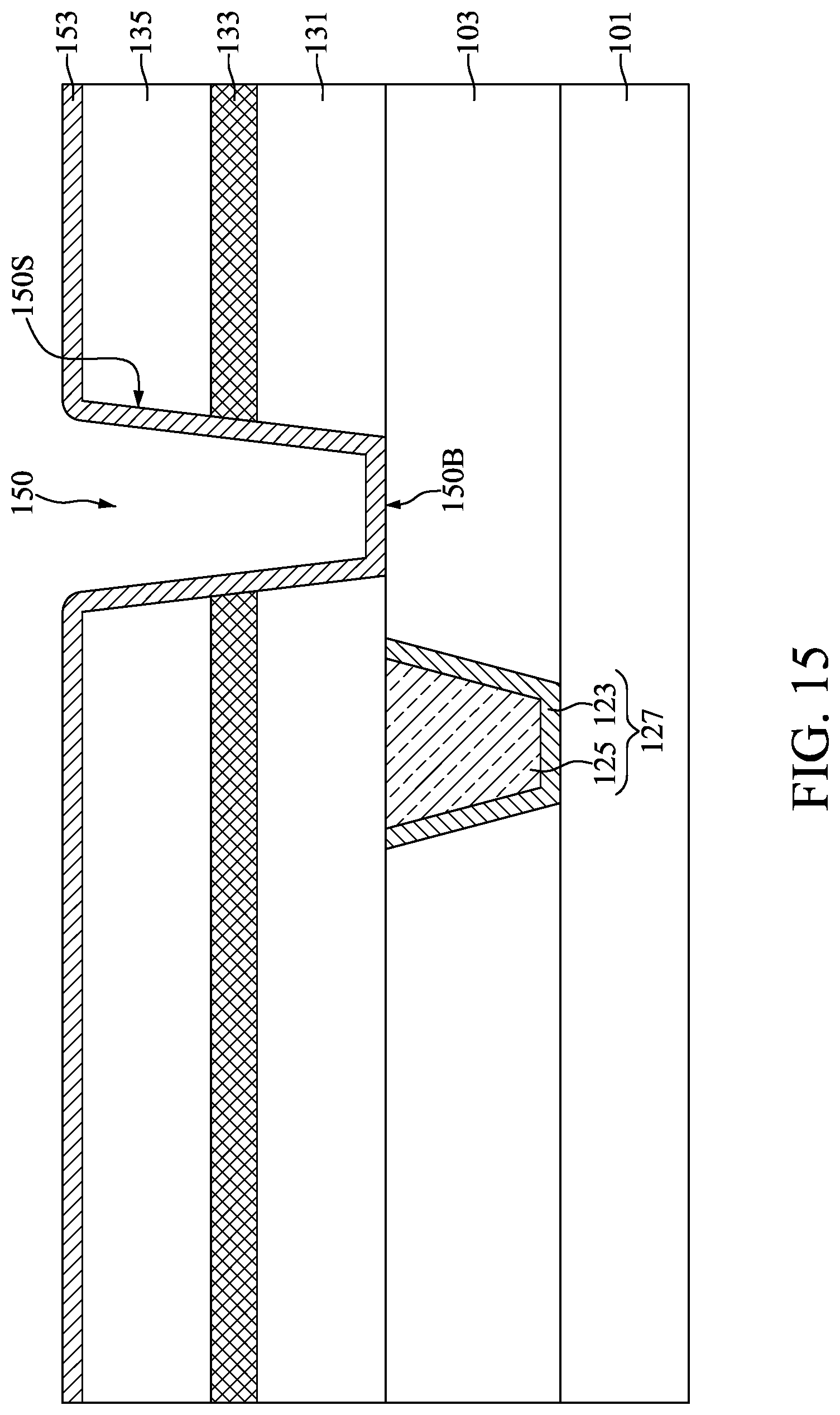 Patent US12308319 Figure 15 – Semiconductor device structure with fluorine-catching layer