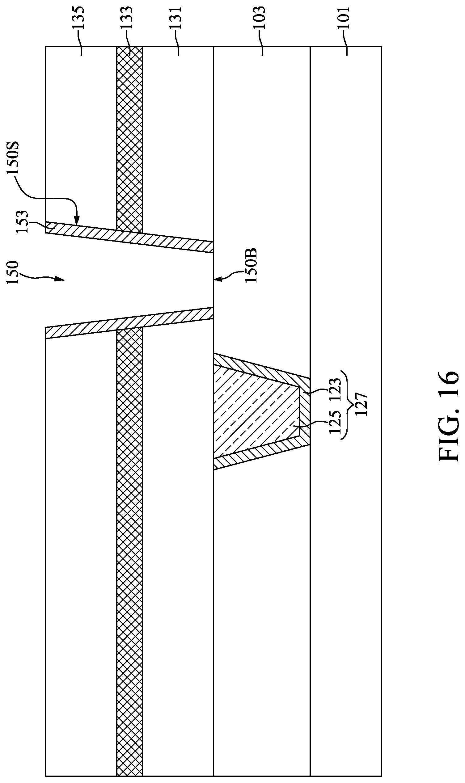 Patent US12308319 Figure 16 – Semiconductor device structure with fluorine-catching layer