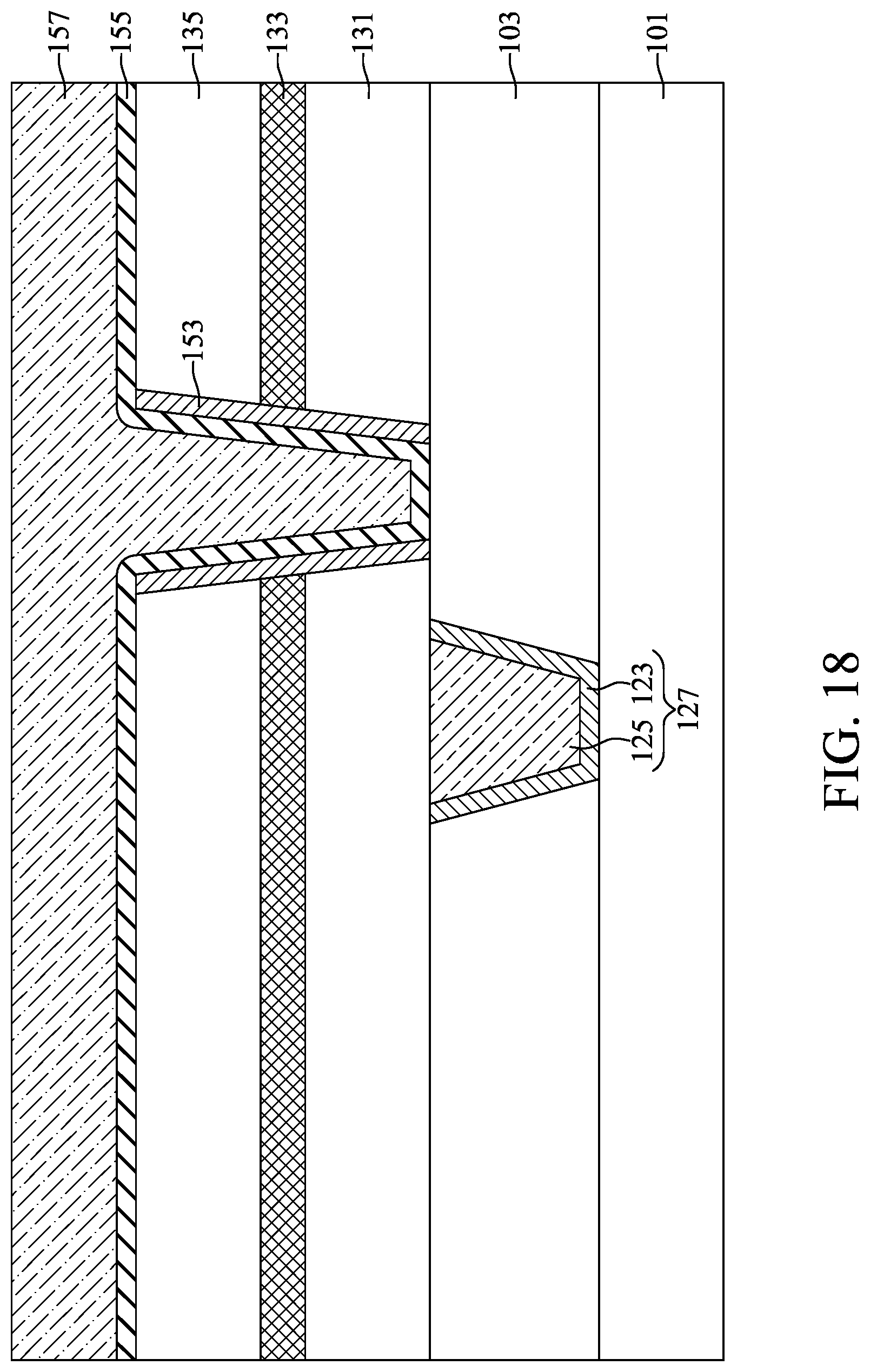 Patent US12308319 Figure 18 – Semiconductor device structure with fluorine-catching layer