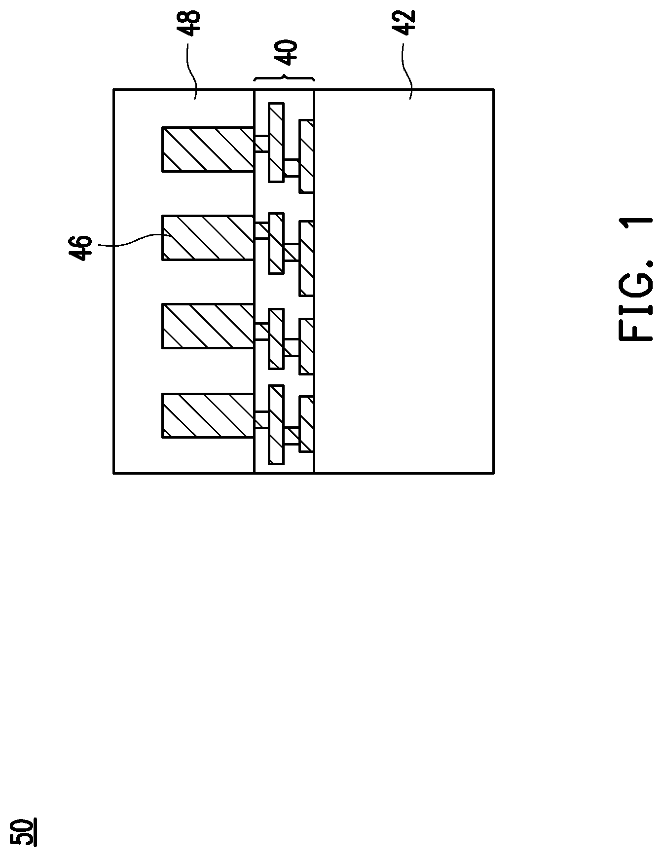 Patent US12308323 — Package-on-package device — Figure 1