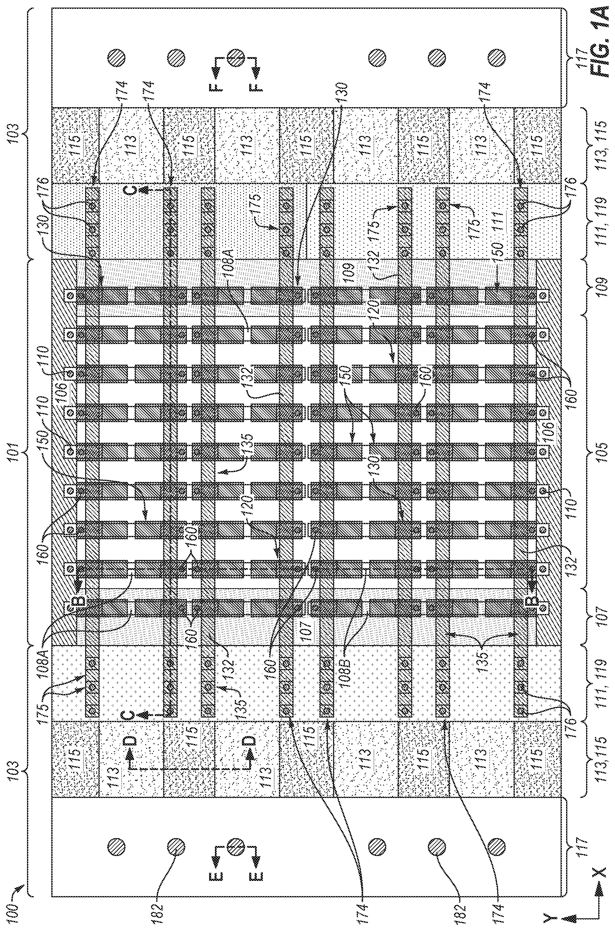 Patent US12308333 — Microelectronic devices, related electronic systems, and methods of forming microelectronic devices — Figure 1