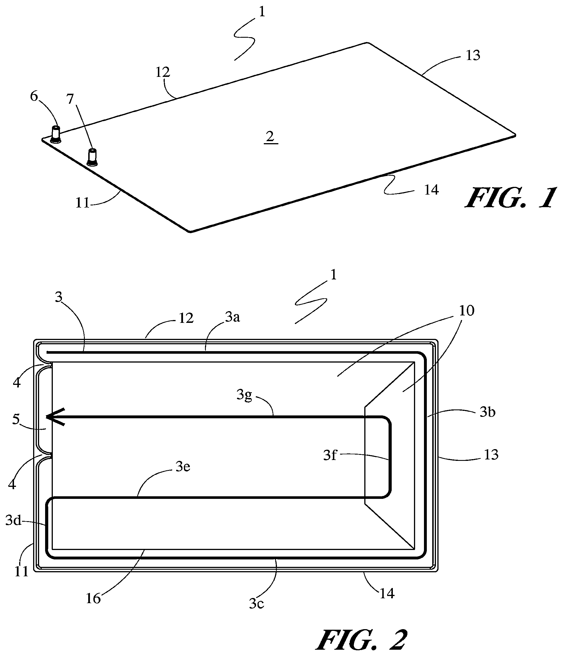 Patent US12308408 — Battery cooling plate — Figure 1