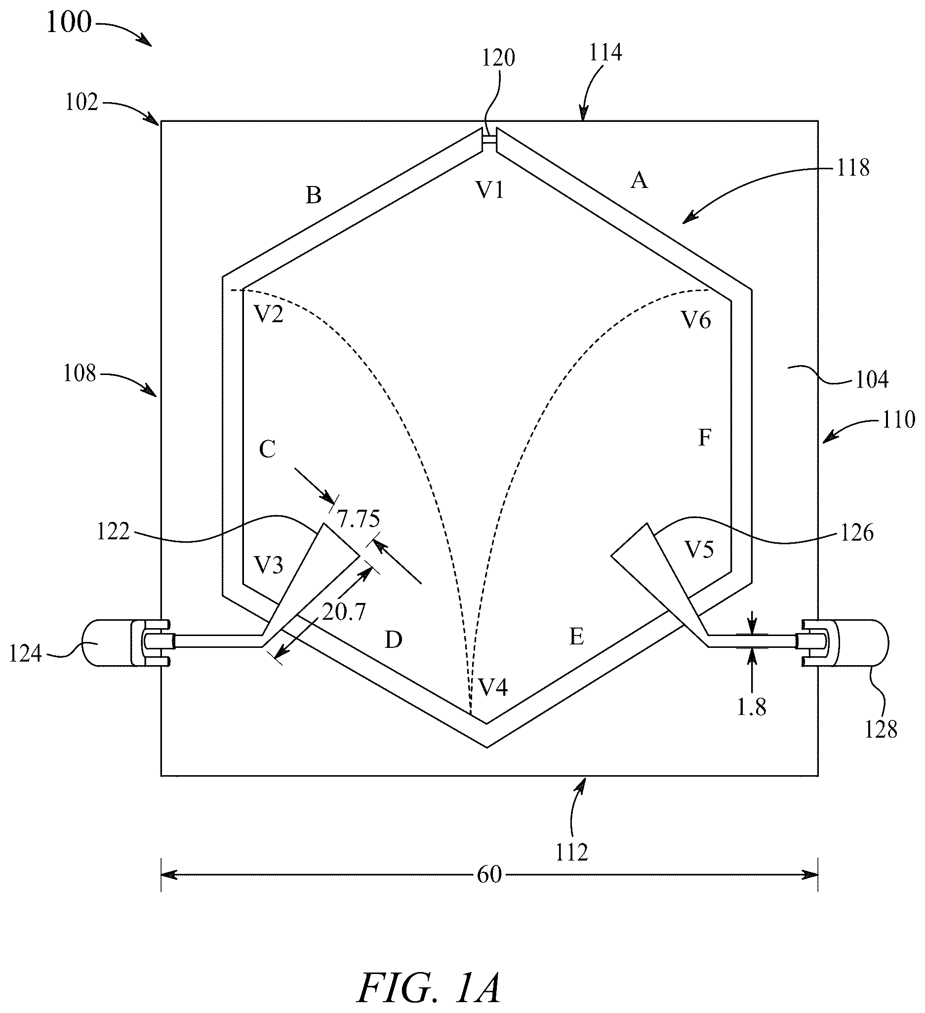 Patent US12308519 — Dual polarized UHF band cubesat antenna — Figure 1