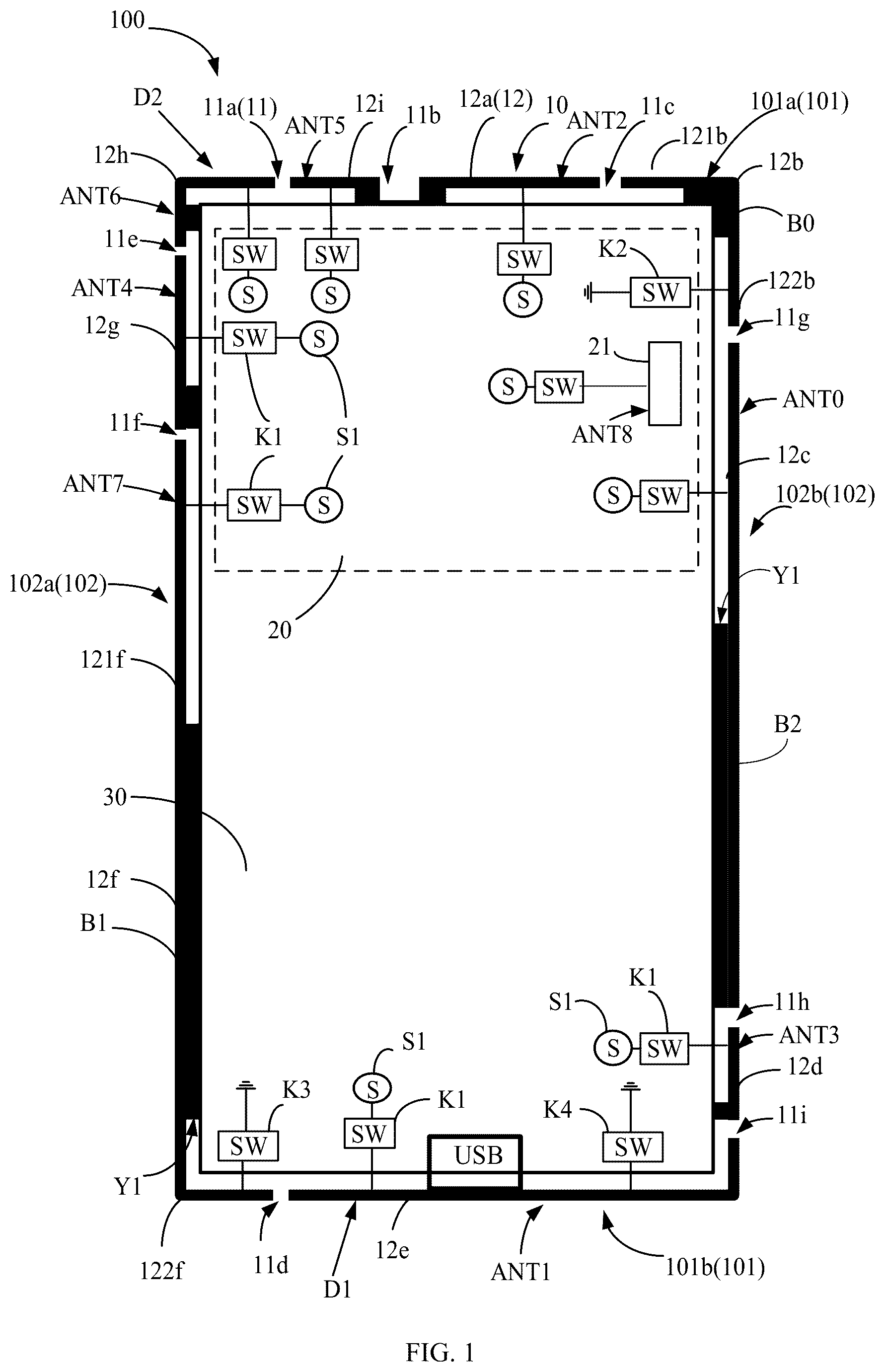 Patent US12308529 Figure 1 – Electronic device