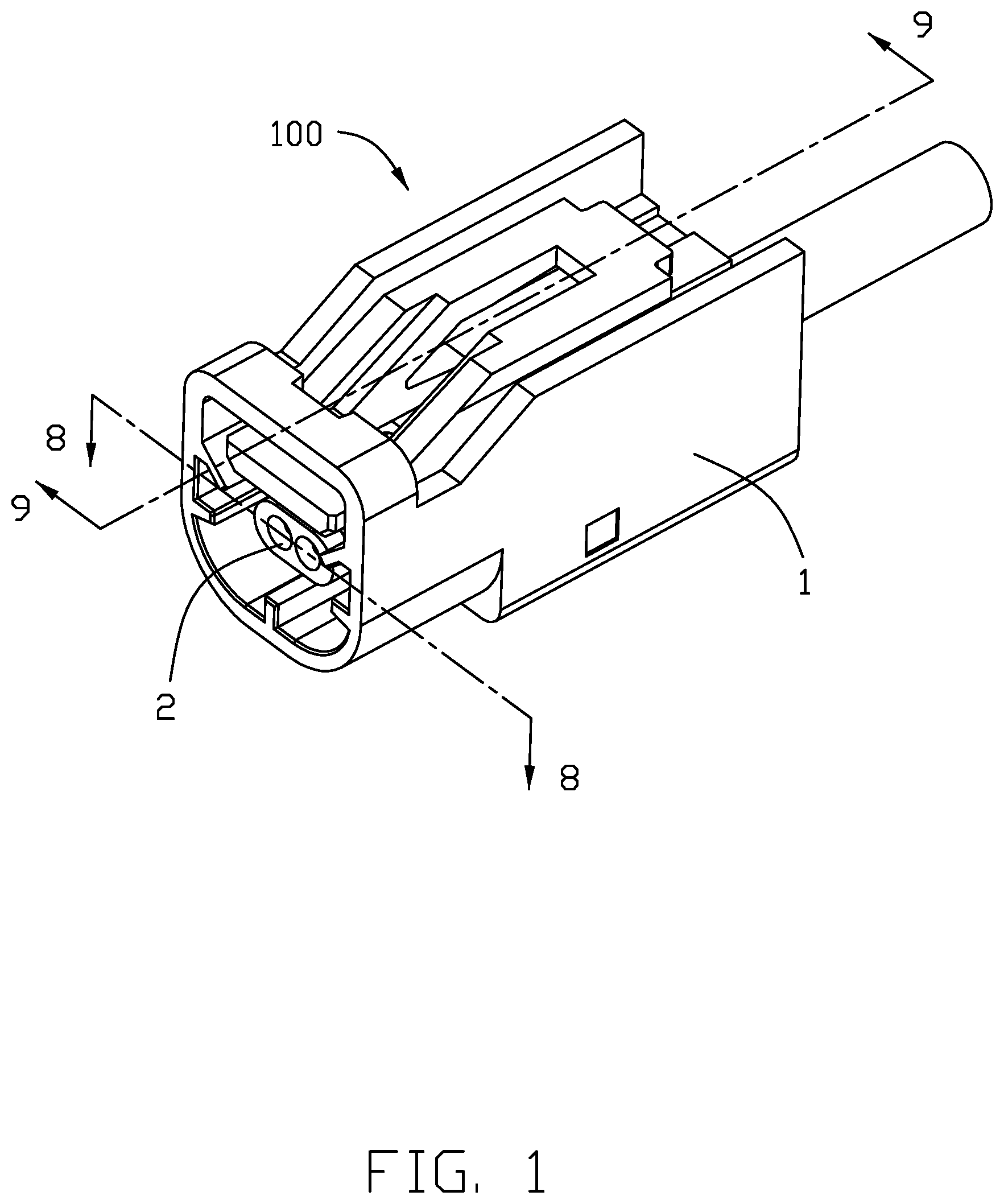 Patent US12308556 — Cable connector with improved terminal and wire holding portions — Figure 1