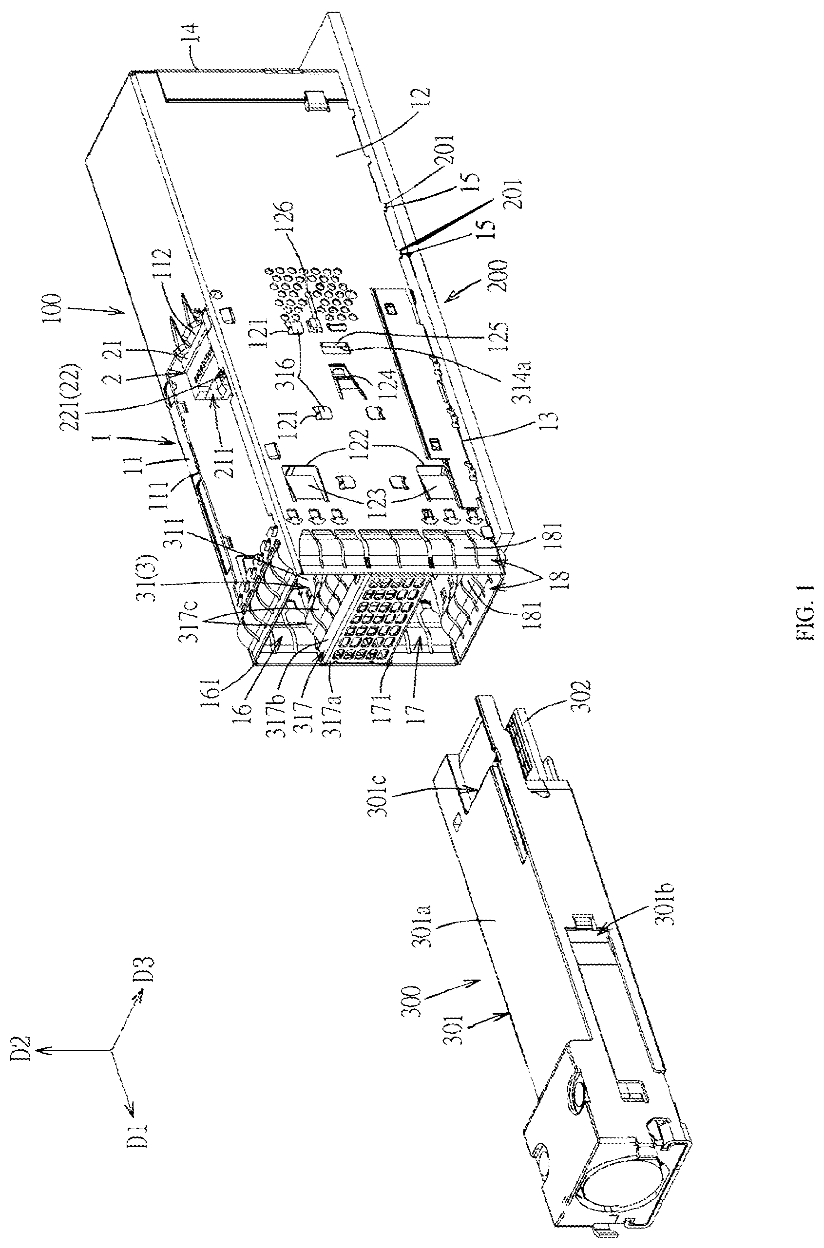 Patent US12308559 — Connector assembly — Figure 1