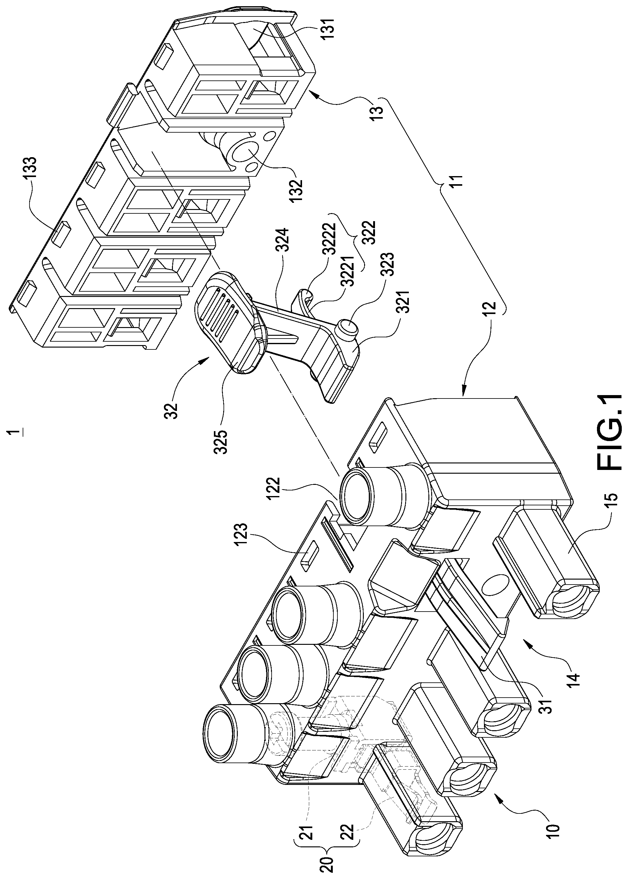 Patent US12308566 Figure 1 – Plug connector