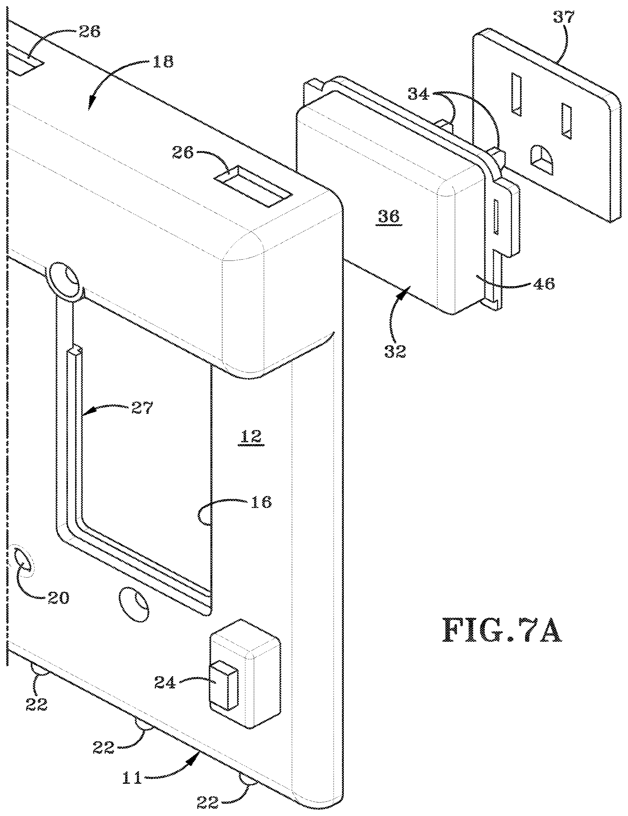 Patent US12308581 Figure 9 – Powered wall plate with plug prongs