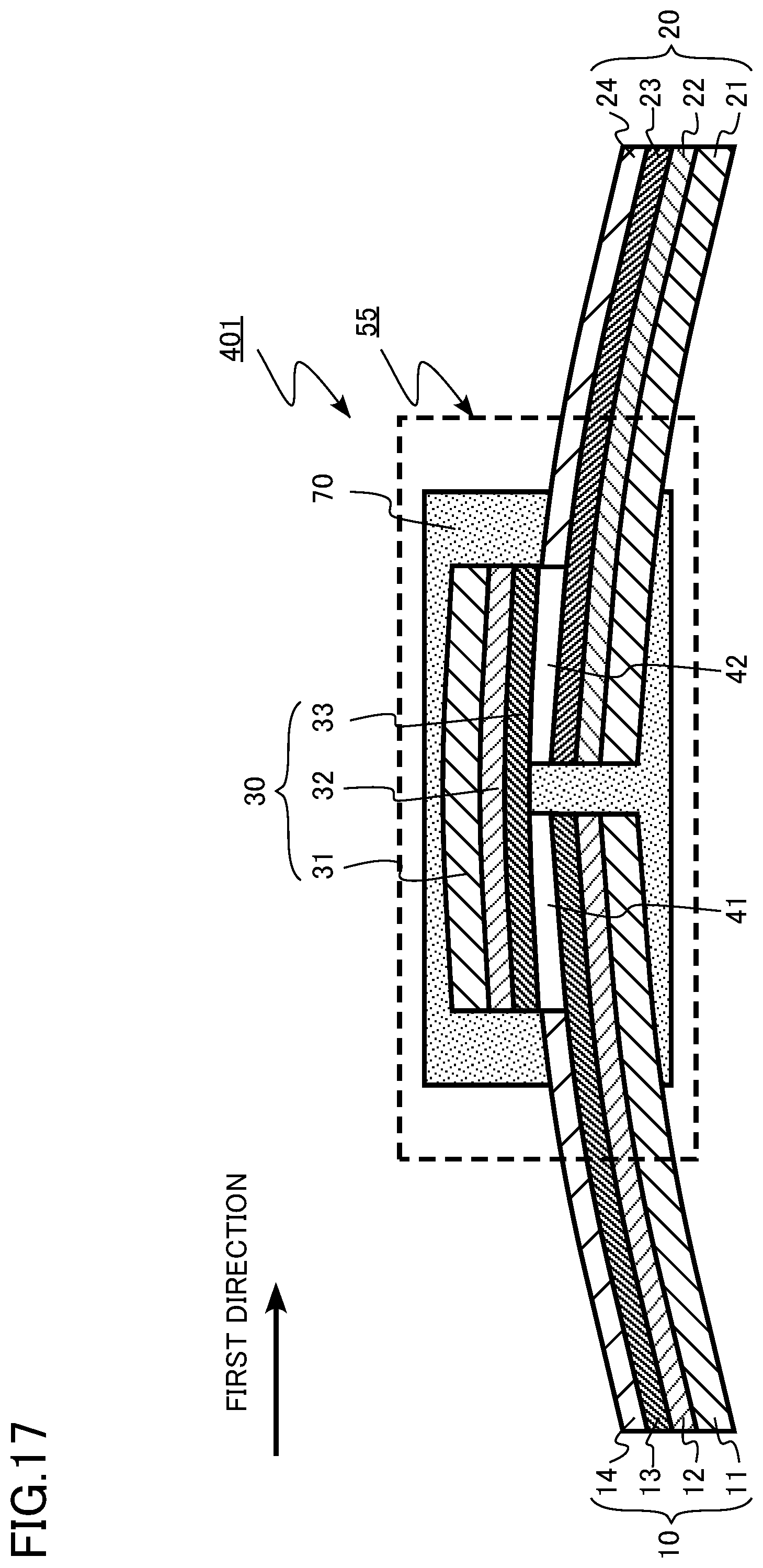 Patent US12308591 Figure 17 – Connection structure of conductive layers, conductive wire, coil and apparatus