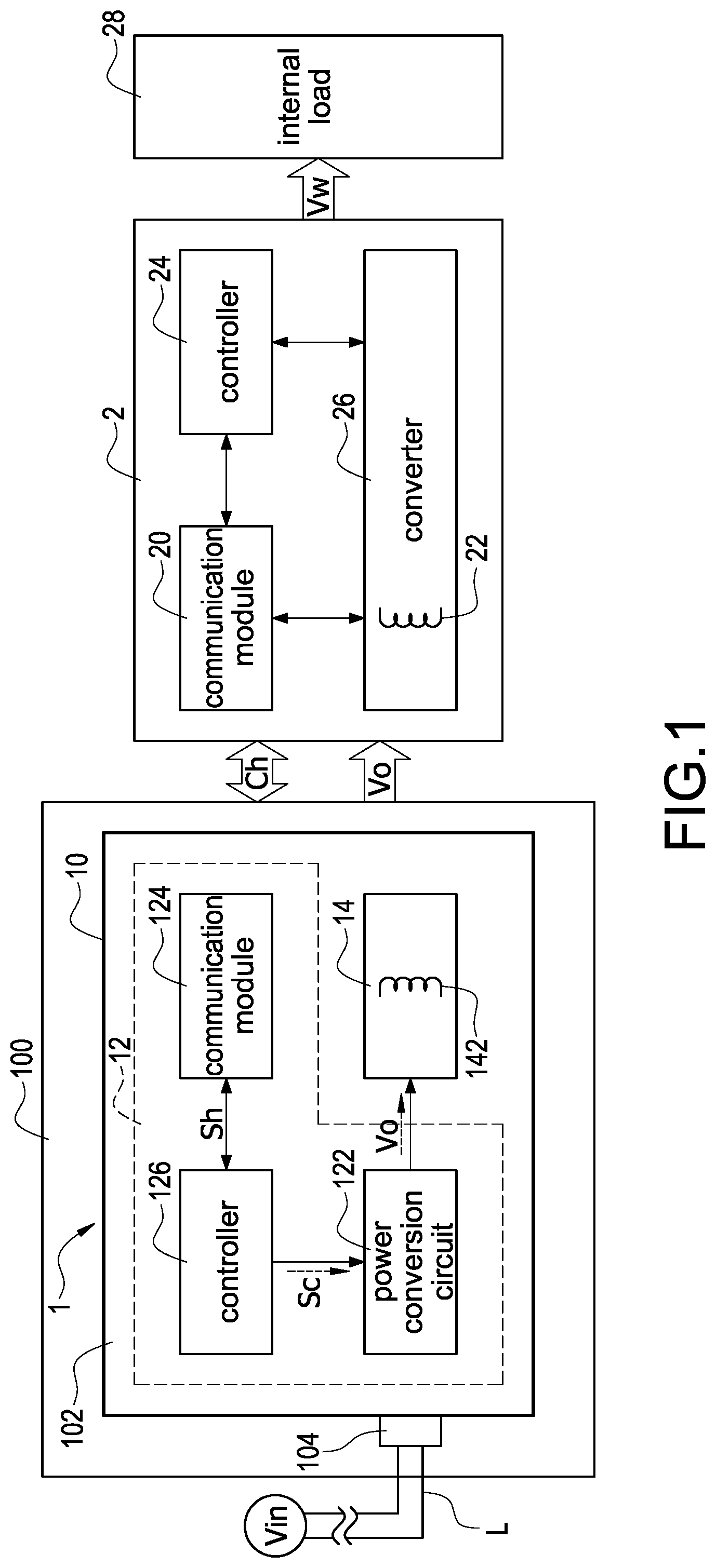 Patent US12308654 — Wireless charging apparatus with embedded function — Figure 1
