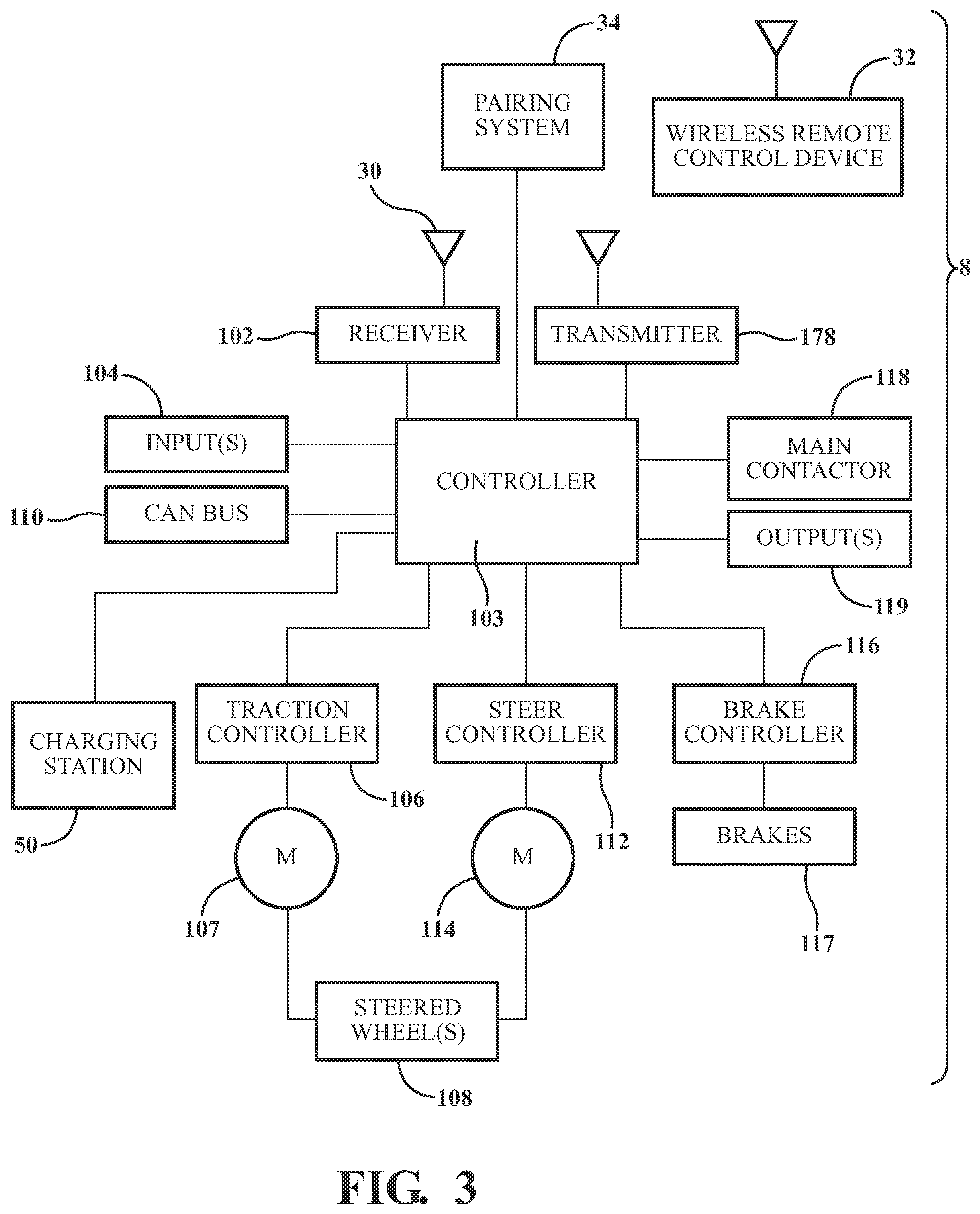 Patent US12308681 Figure 3 – On-board charging station for a remote control device