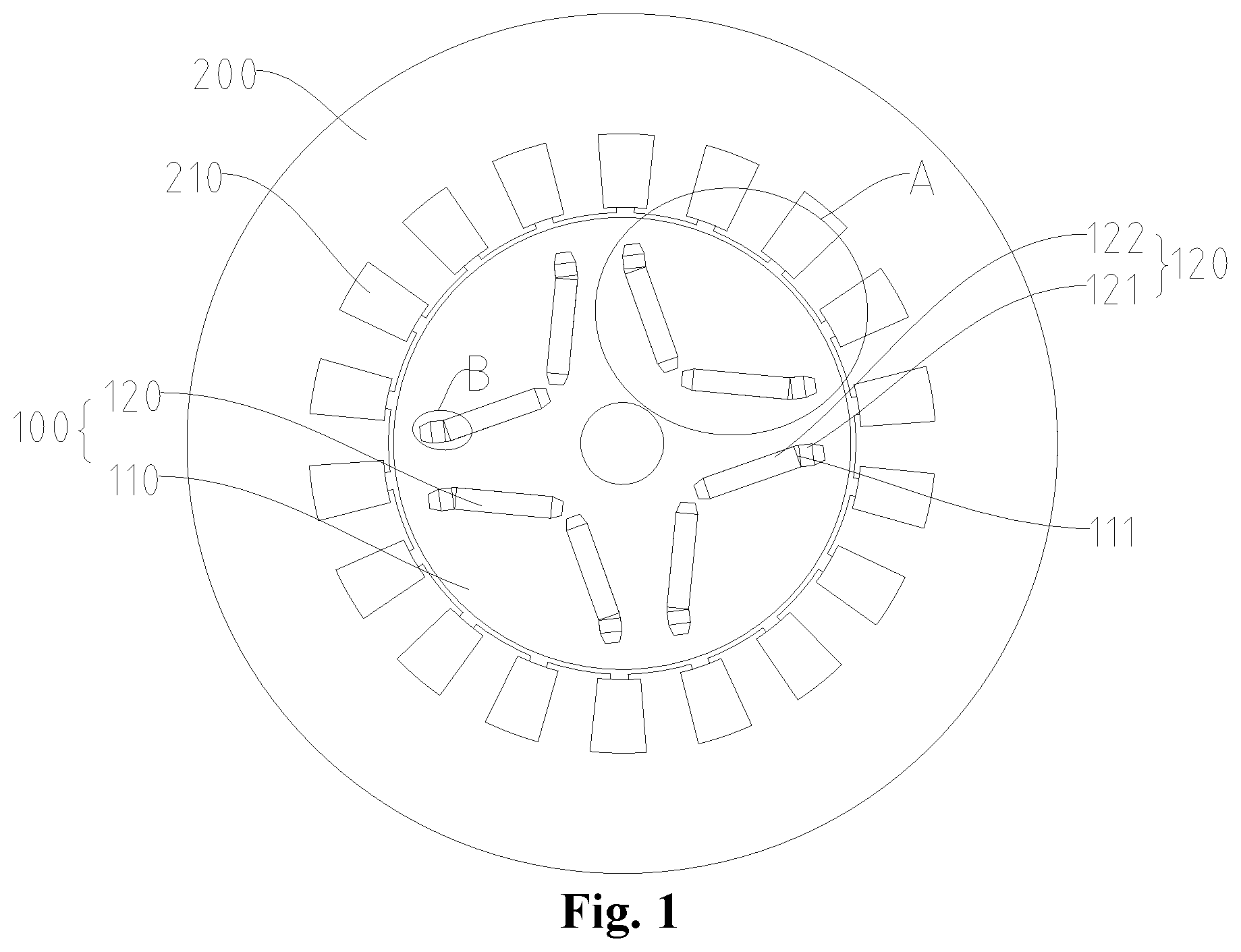Patent US12308703 — Motor rotor and IPM motor — Figure 1