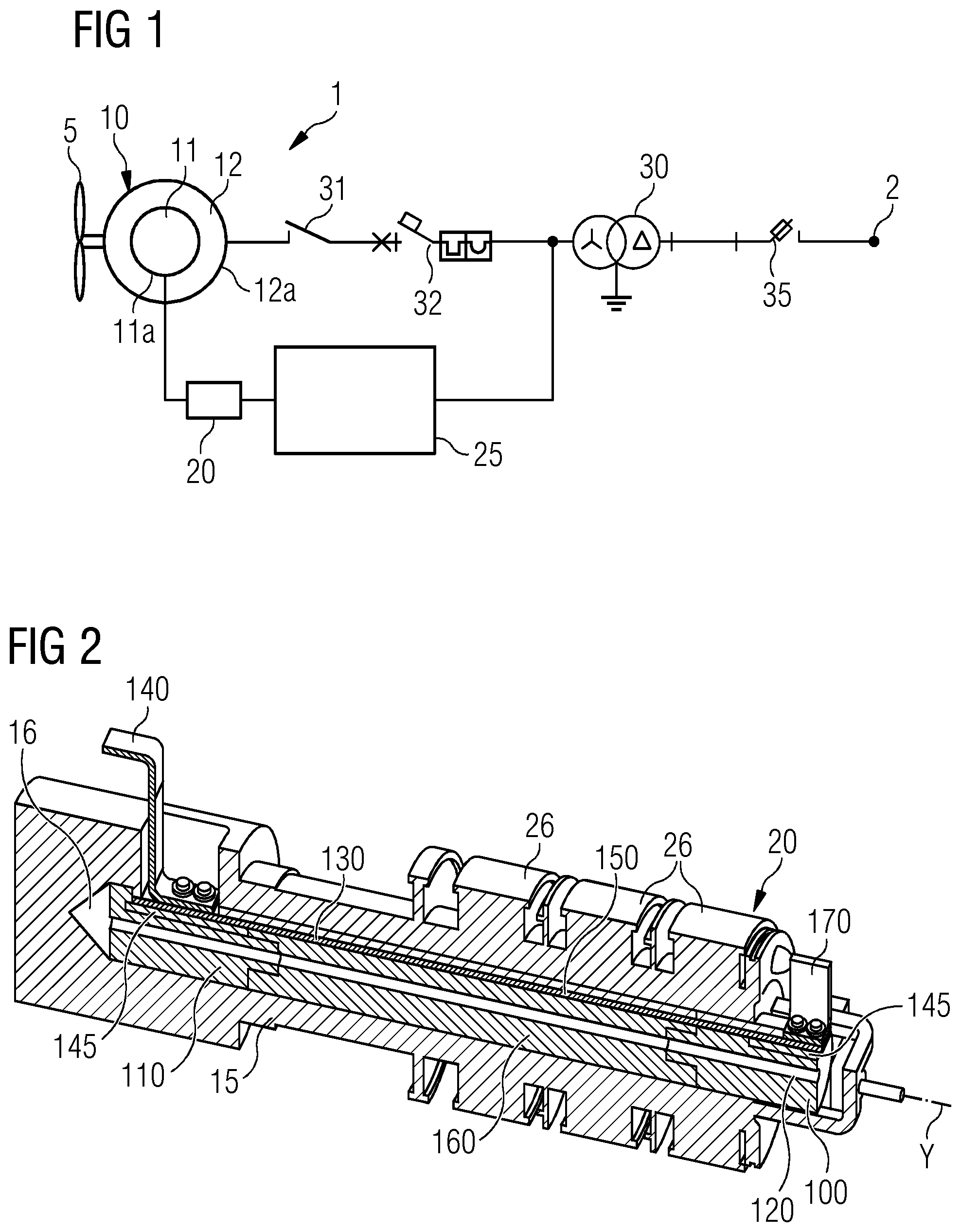 Patent US12308709 — Electric connection for a rotor winding of an electrical generator — Figure 1