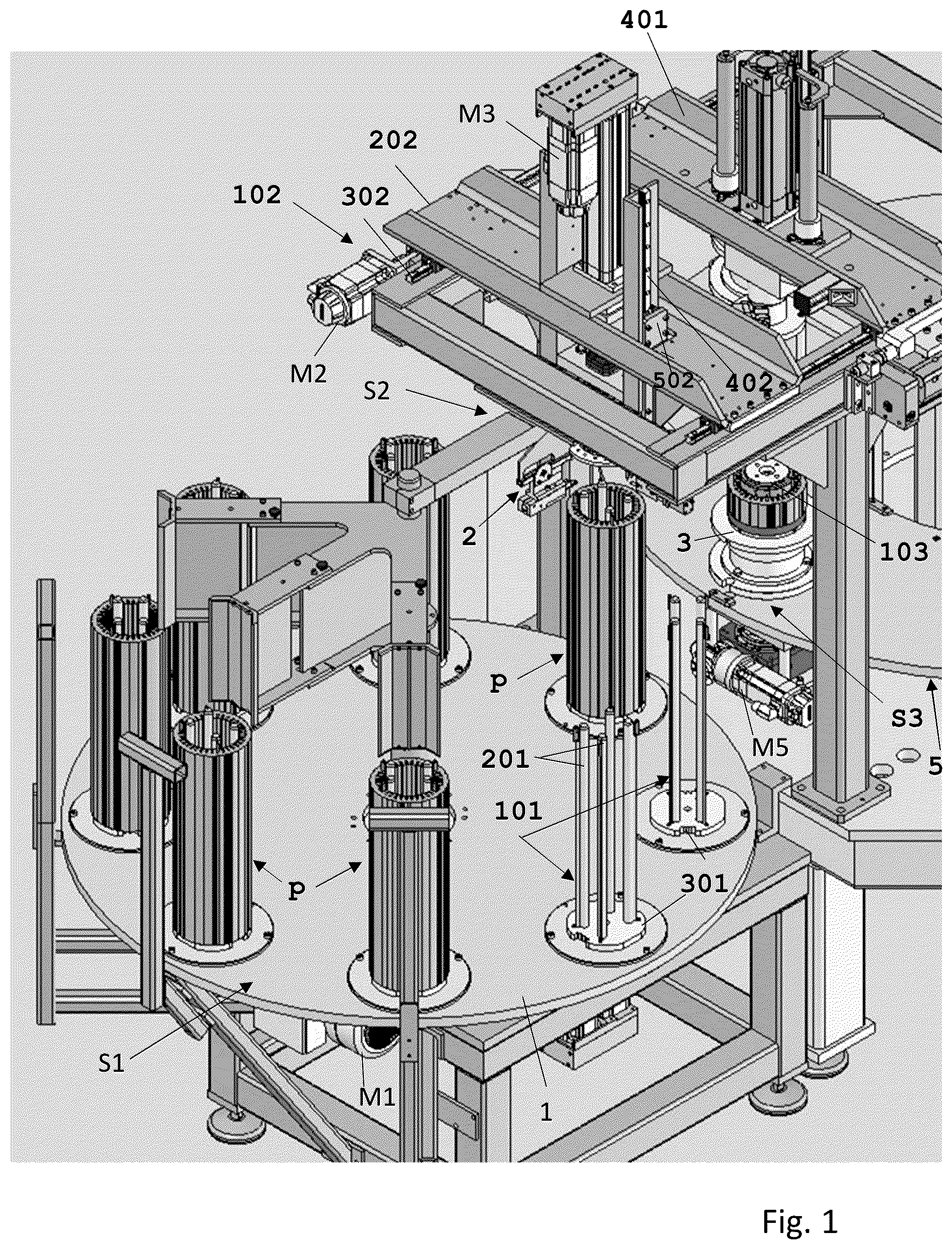 Patent US12308710 Figure 1 – Method and device for automatic formation of bundles of metal laminations