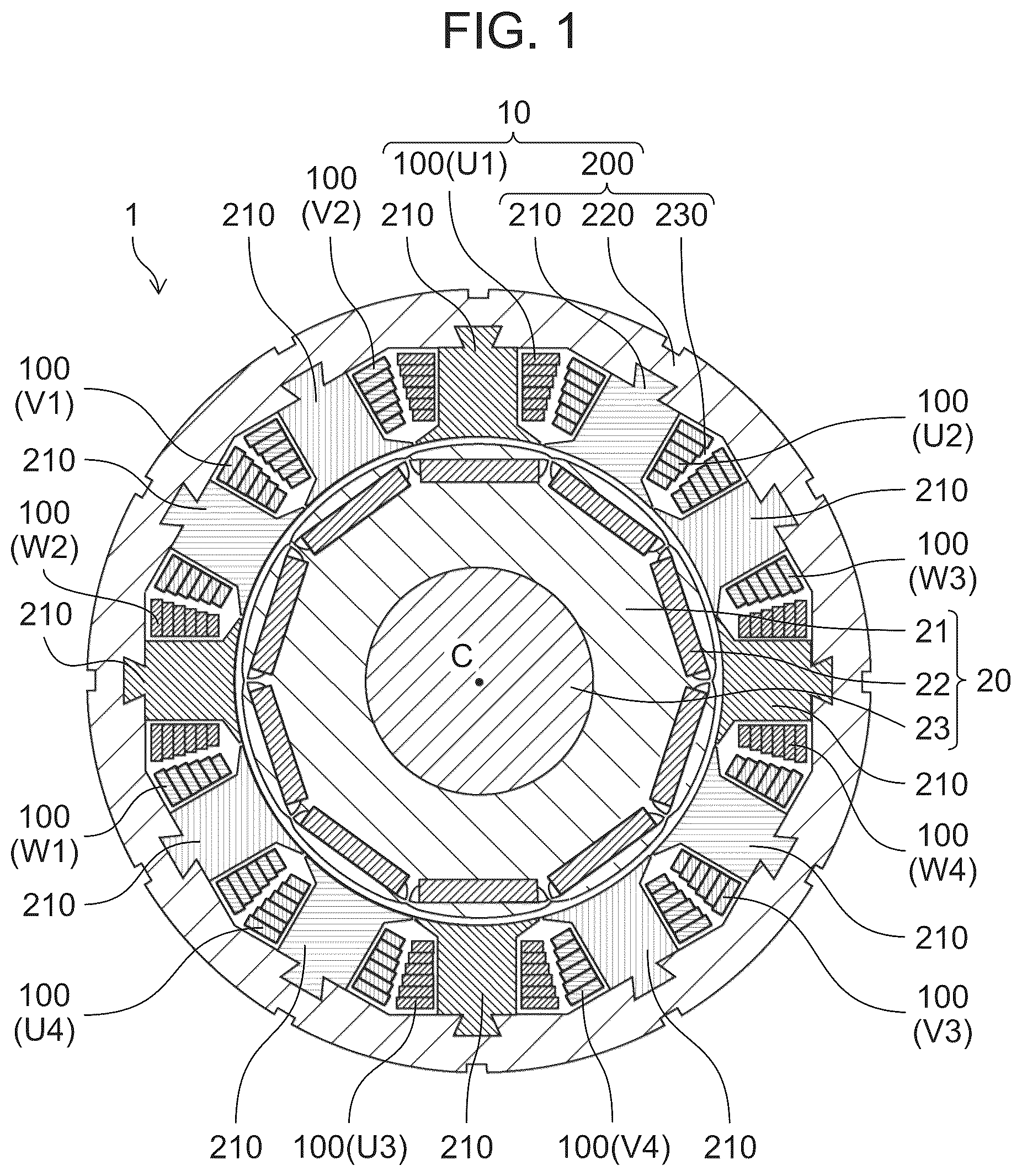 Patent US12308718 — Molded coil, stator, and rotary electric machine — Figure 1