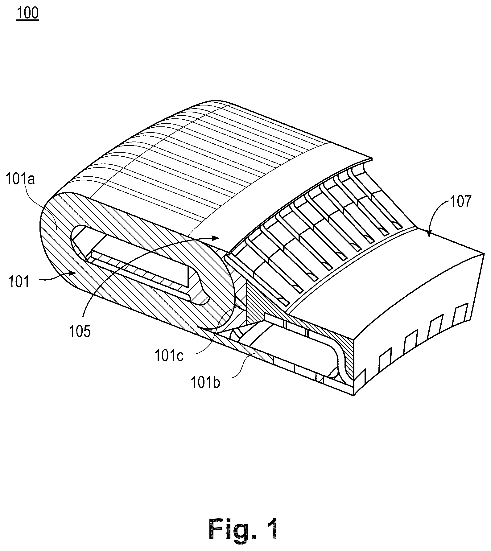 Patent US12308719 — Multiple potting material structures — Figure 1