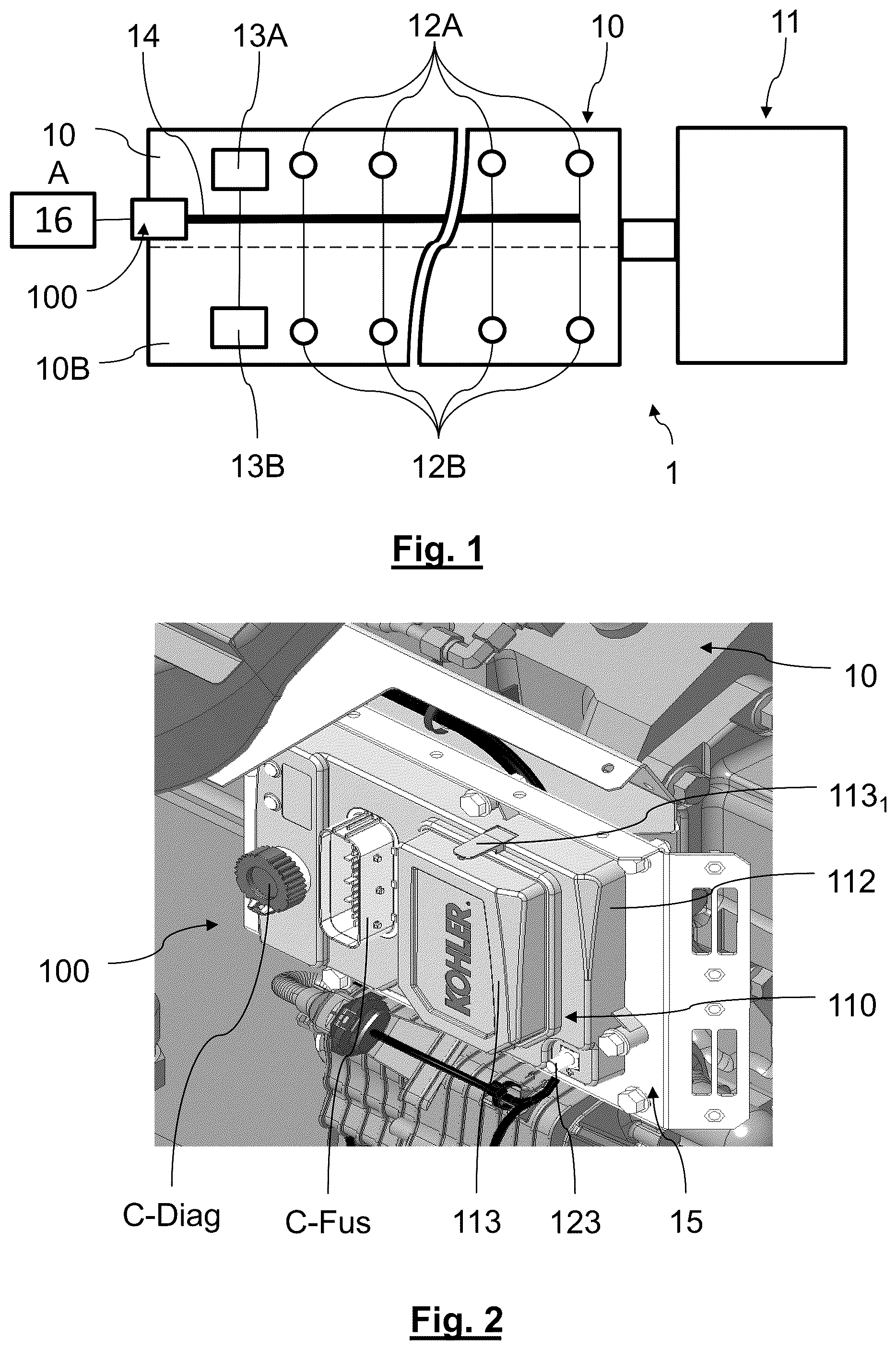 Patent US12308727 — Electrical connection module for a generator set and generator set comprising such a module — Figure 1
