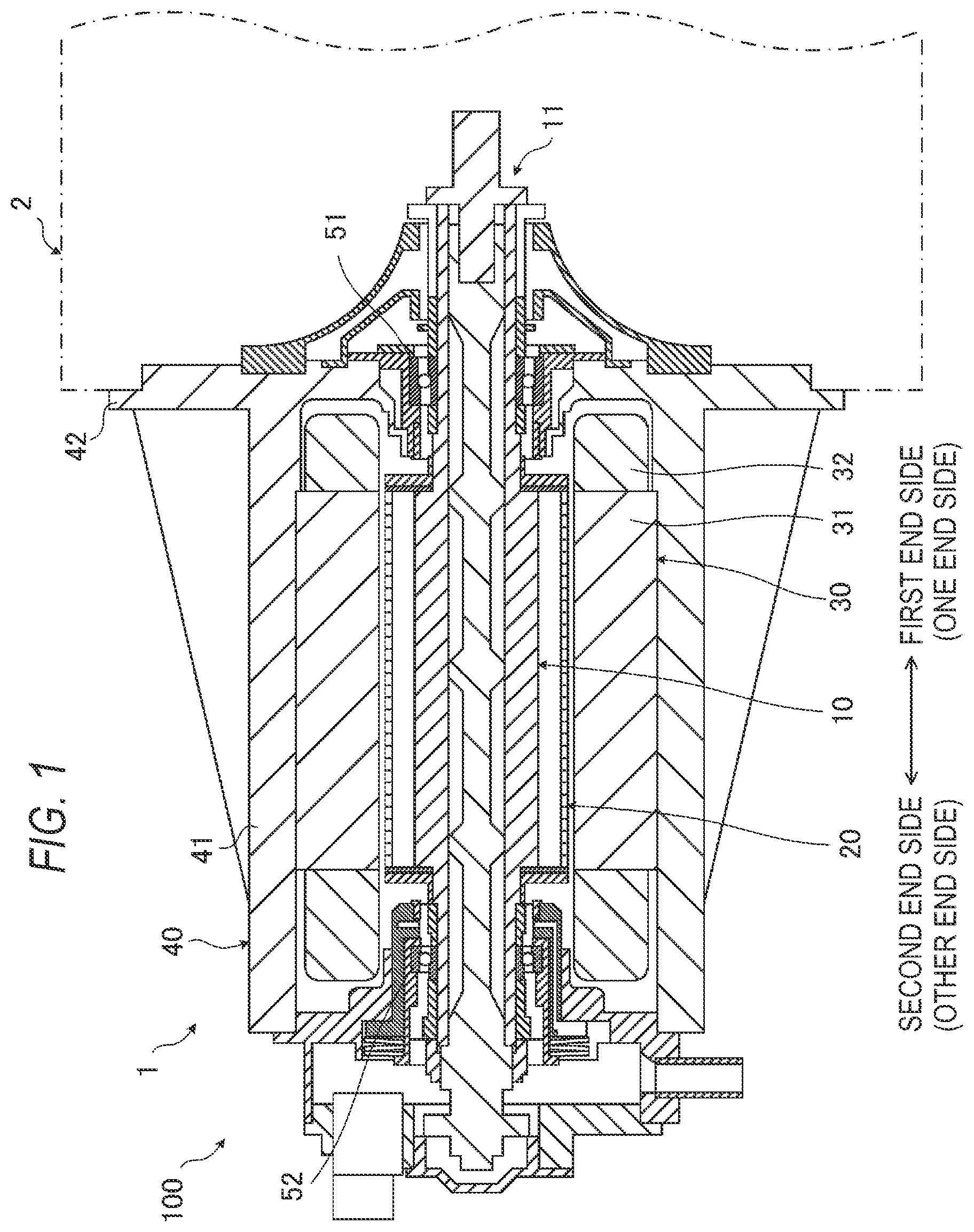 Patent US12308729 — Rotary electric machine housing, rotary electric machine, and additive manufacturing method — Figure 1