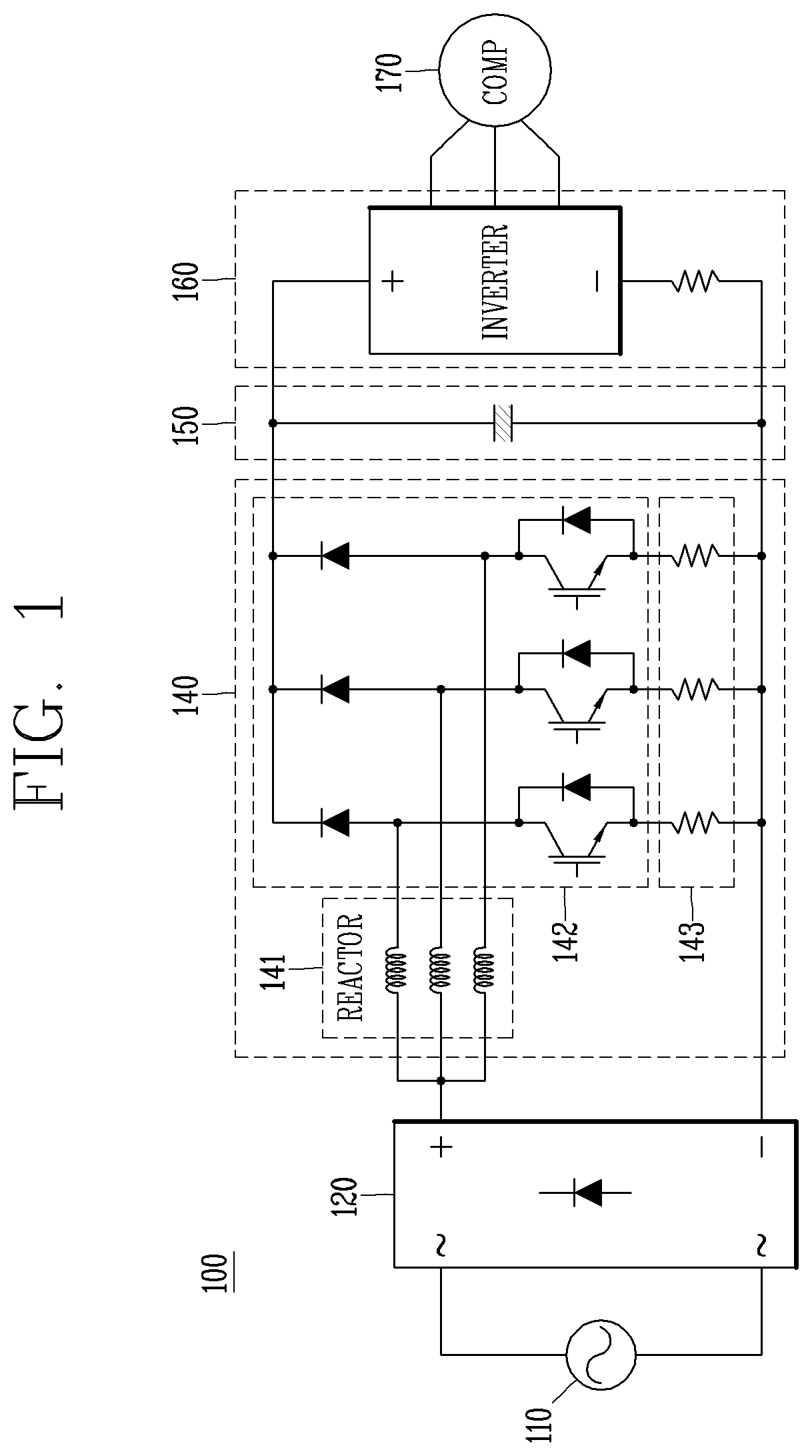 Patent US12308737 Figure 1 – Power transforming apparatus and air conditioner including the same