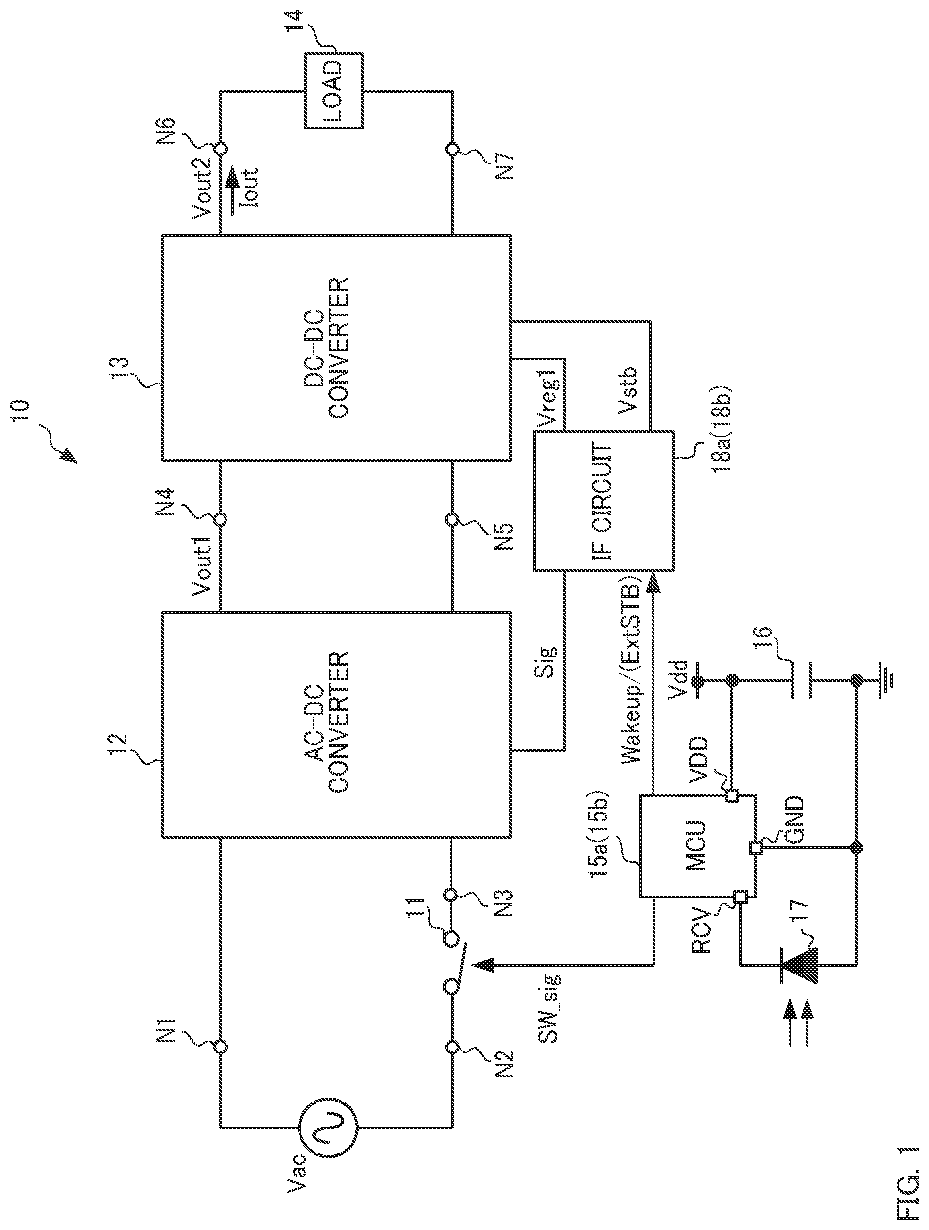 Patent US12308749 — Low power consuming integrated circuit for power supply circuit — Figure 1