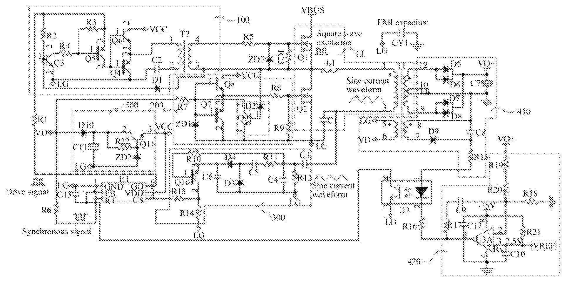 Patent US12308750 — LLC resonant topology control circuit based on flyback chip — Figure 1