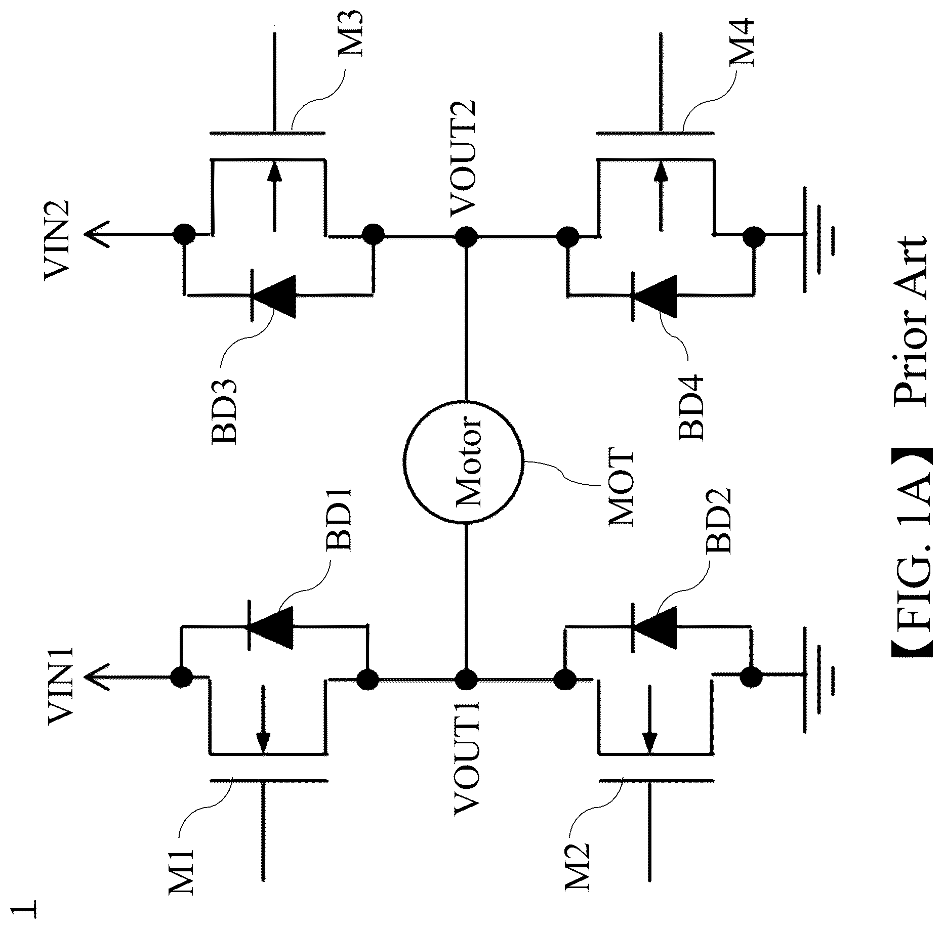 Patent US12308773 — Full-bridge circuit module and circuit system with over-temperature protection mechanism — Figure 1