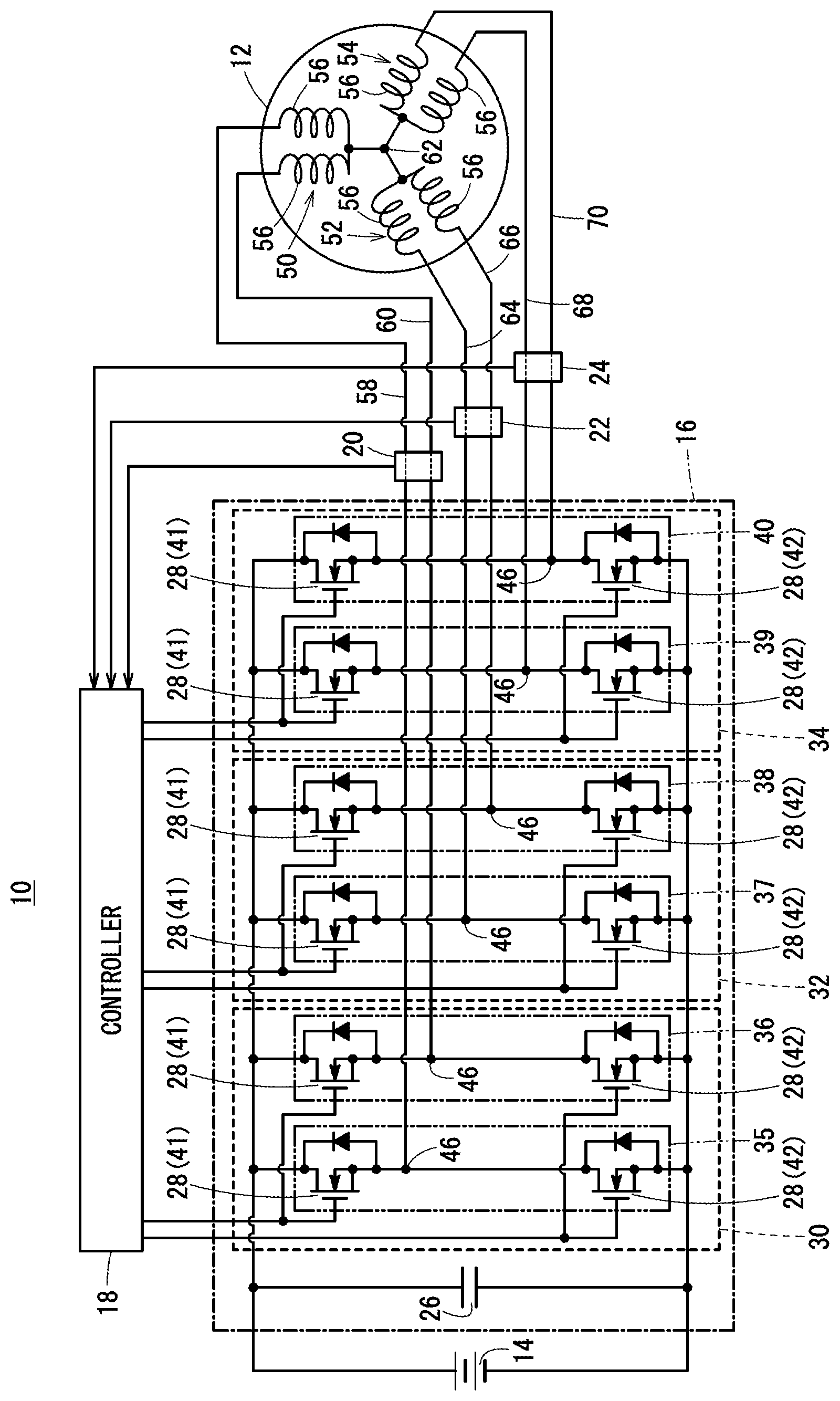 Patent US12308774 — Electric motor system — Figure 1