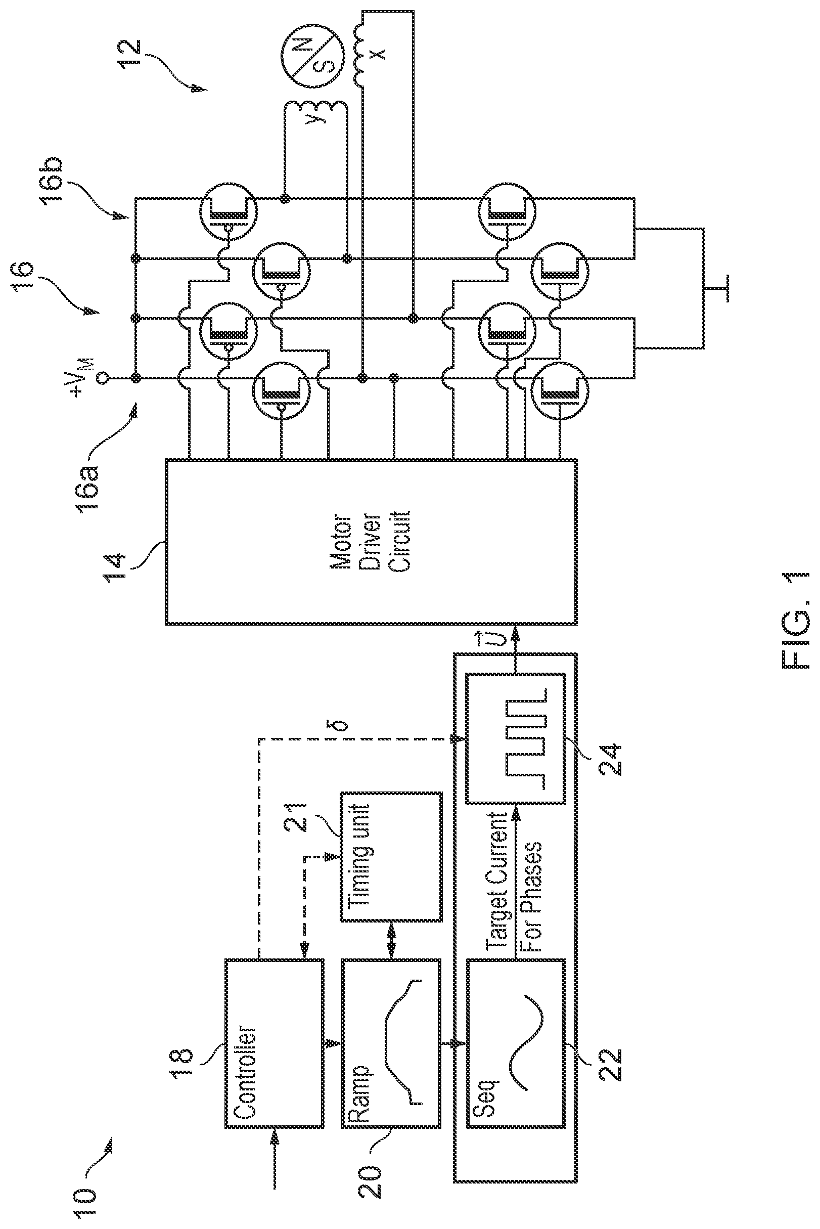 Patent US12308780 — Stepper motor control — Figure 1