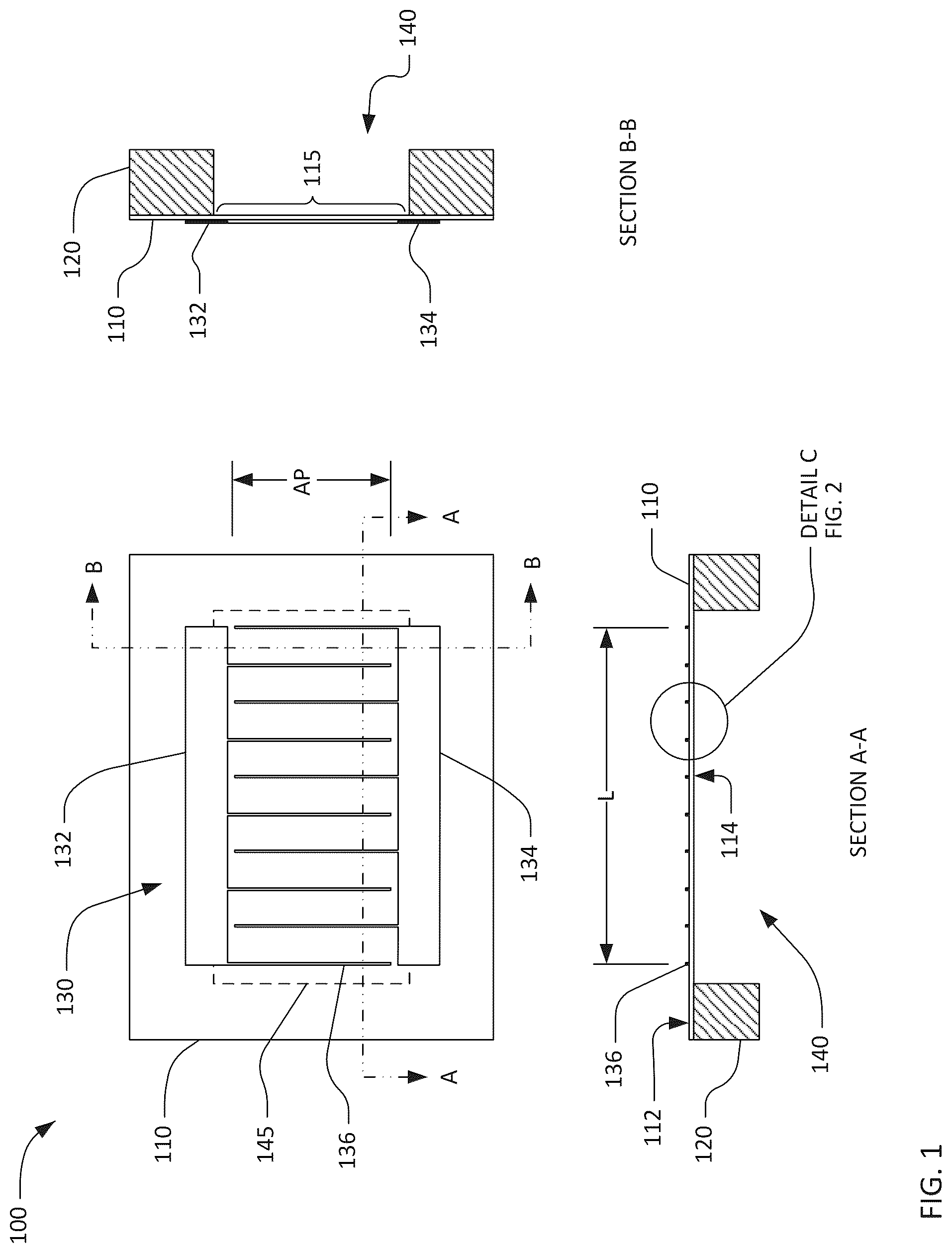 Patent US12308823 — Transversely-excited film bulk acoustic filters with symmetric layout — Figure 1