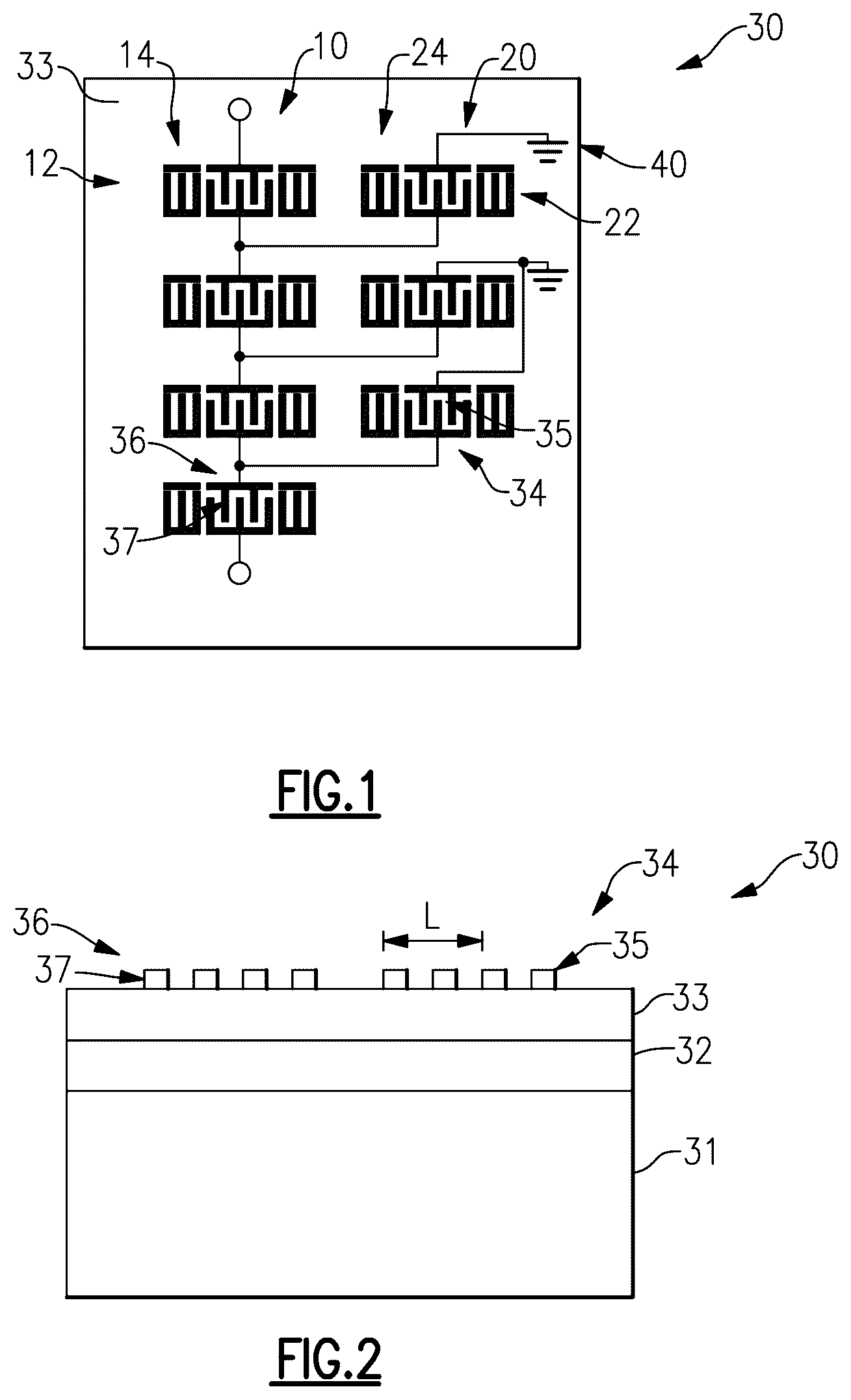 Patent US12308827 — Multilayer piezoelectric substrate device with positive temperature coefficient of frequency dielectric film for temperature stability — Figure 1