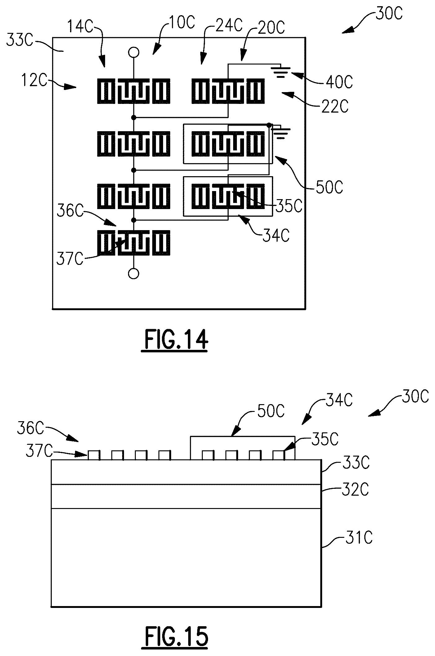 Patent US12308827 Figure 8 – Multilayer piezoelectric substrate device with positive temperature coefficient of frequency dielectric film for temperature stability