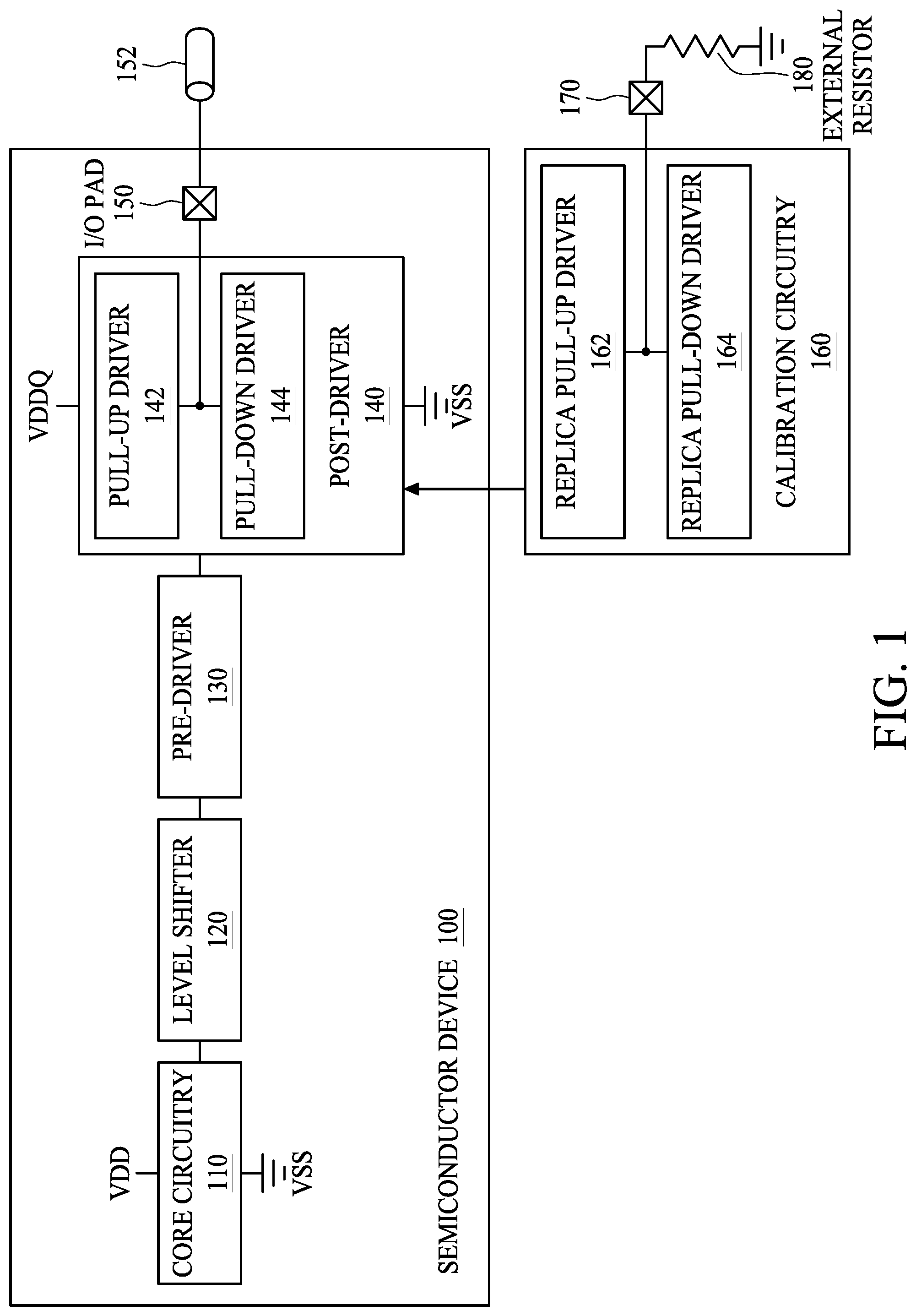 Patent US12308830 — Post-driver with low voltage operation and electrostatic discharge protection — Figure 1