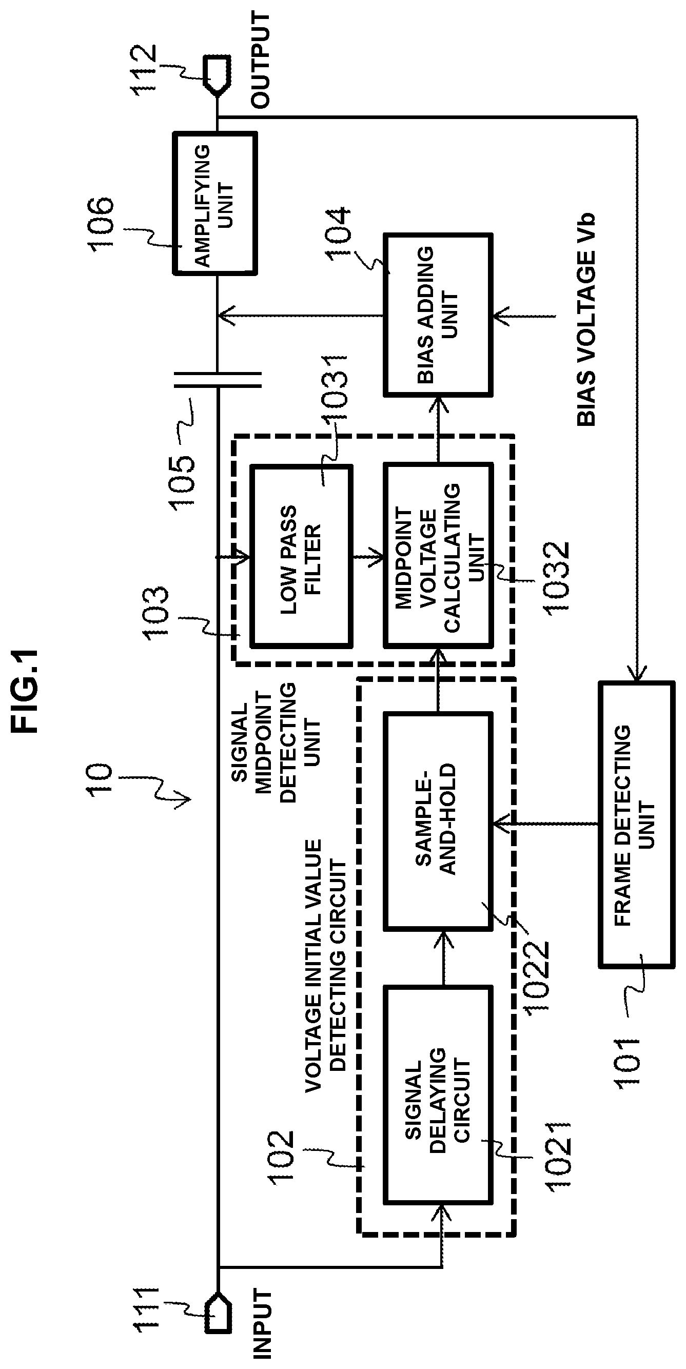 Patent US12308868 Figure 1 – Amplifier circuit