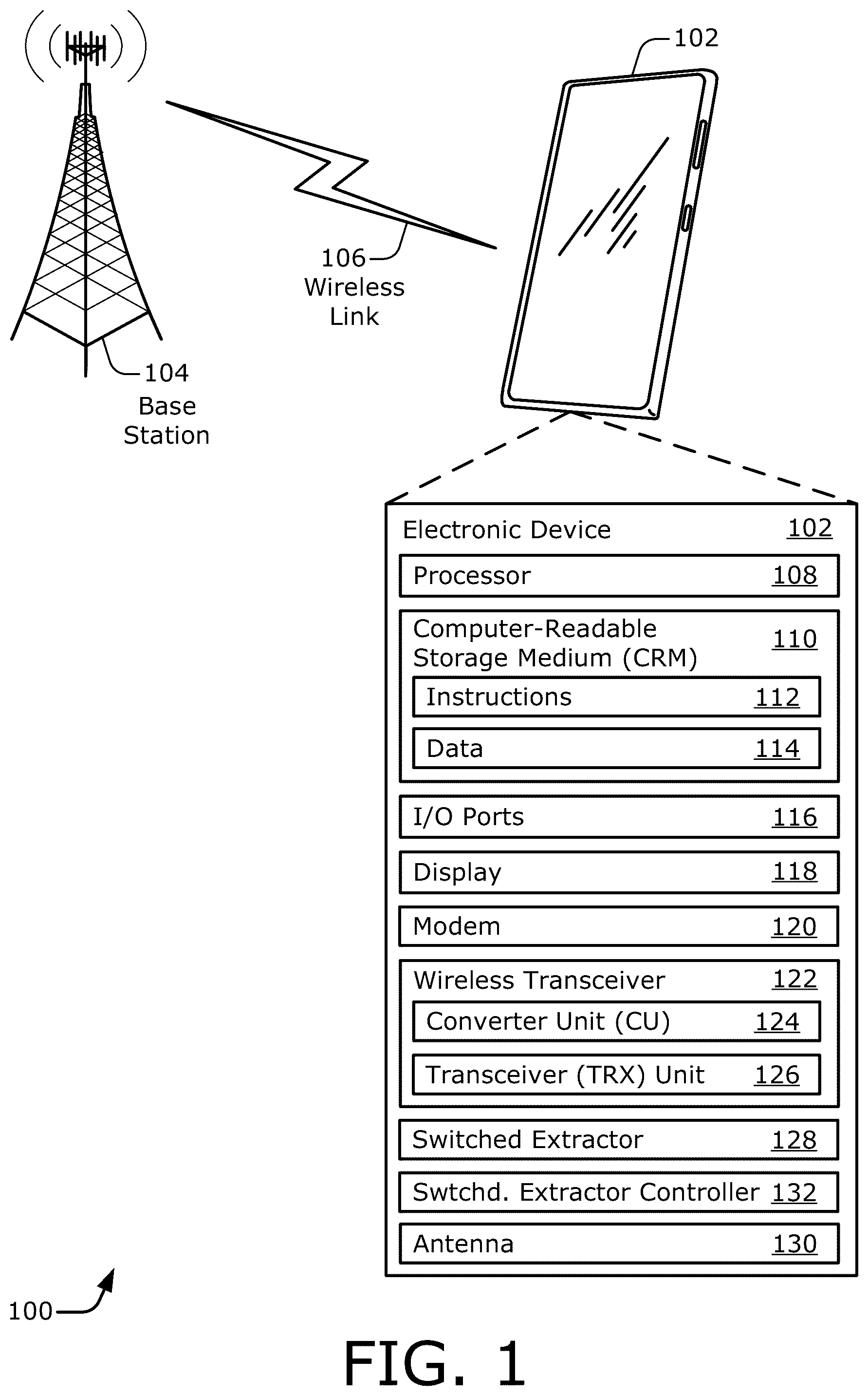Patent US12308904 — Enhanced antenna utilization — Figure 1