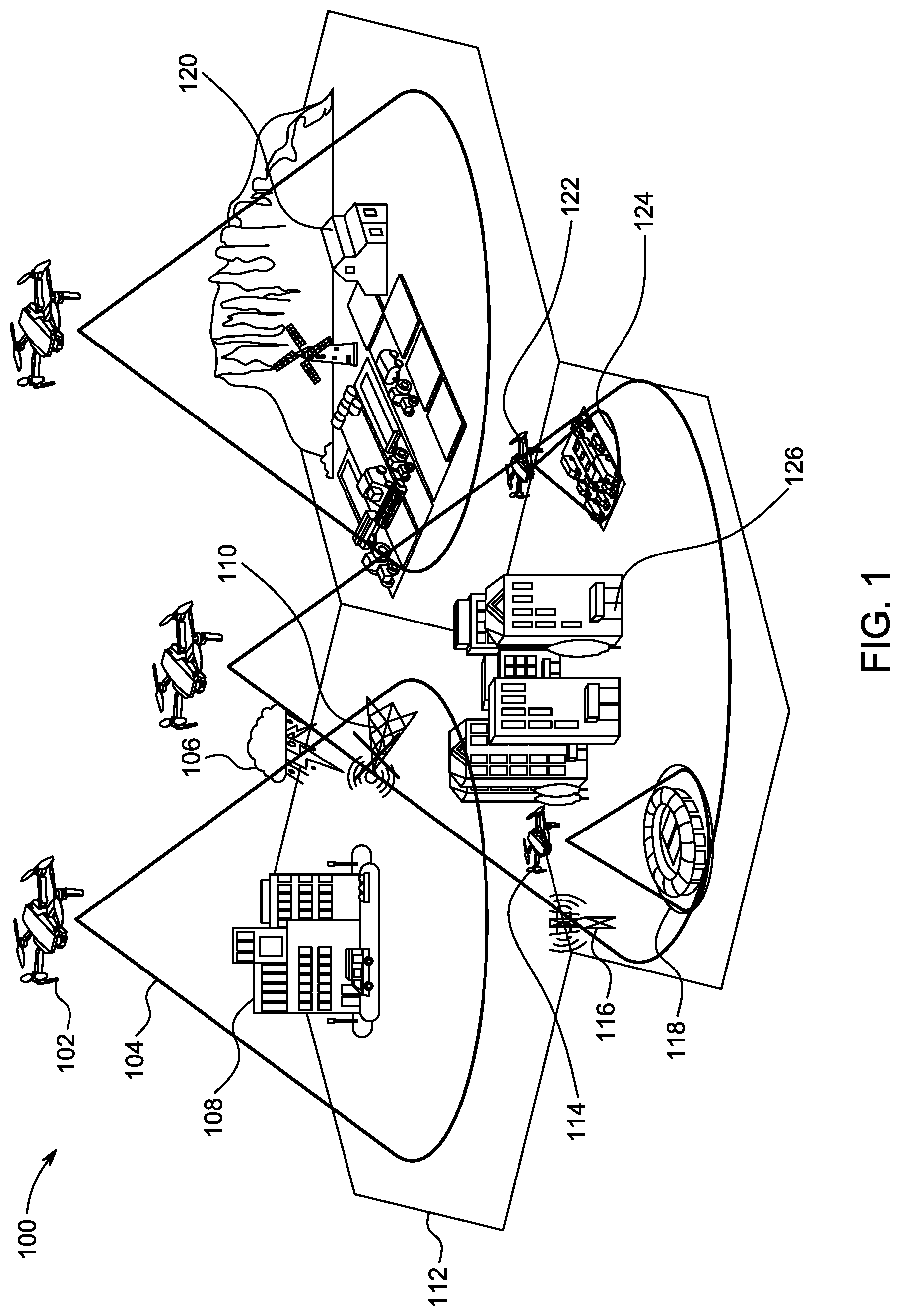 Patent US12308938 — Aerial access network system — Figure 1