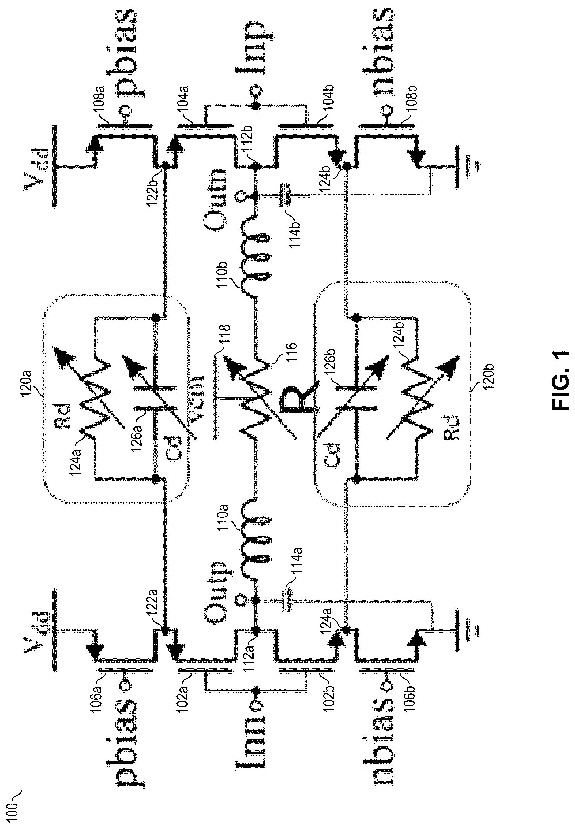 Patent US12309007 — Analog equalization with peaking and slope control — Figure 1