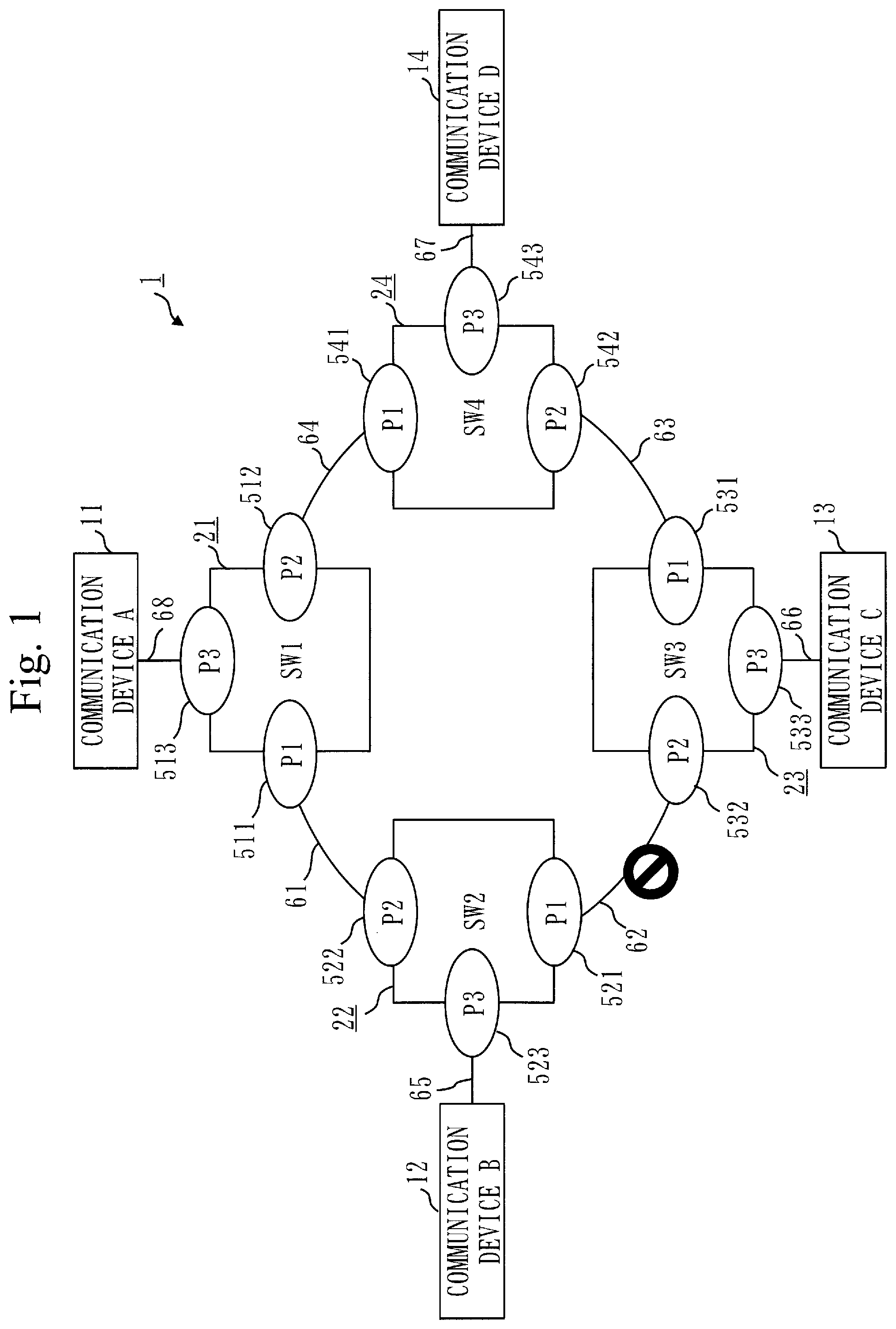 Patent US12309021 — Relay device, relay system, relay method and computer-readable recording medium that reduce a traffic load on a communication device — Figure 1