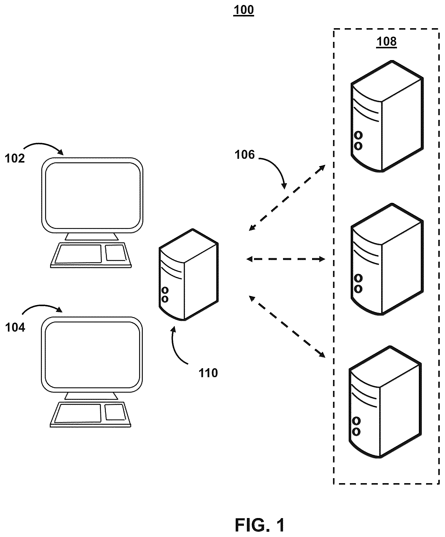 Patent US12309069 — Systems and methods for balancing communication loads across computer networks based on real-time confirmation of network resource availability — Figure 1