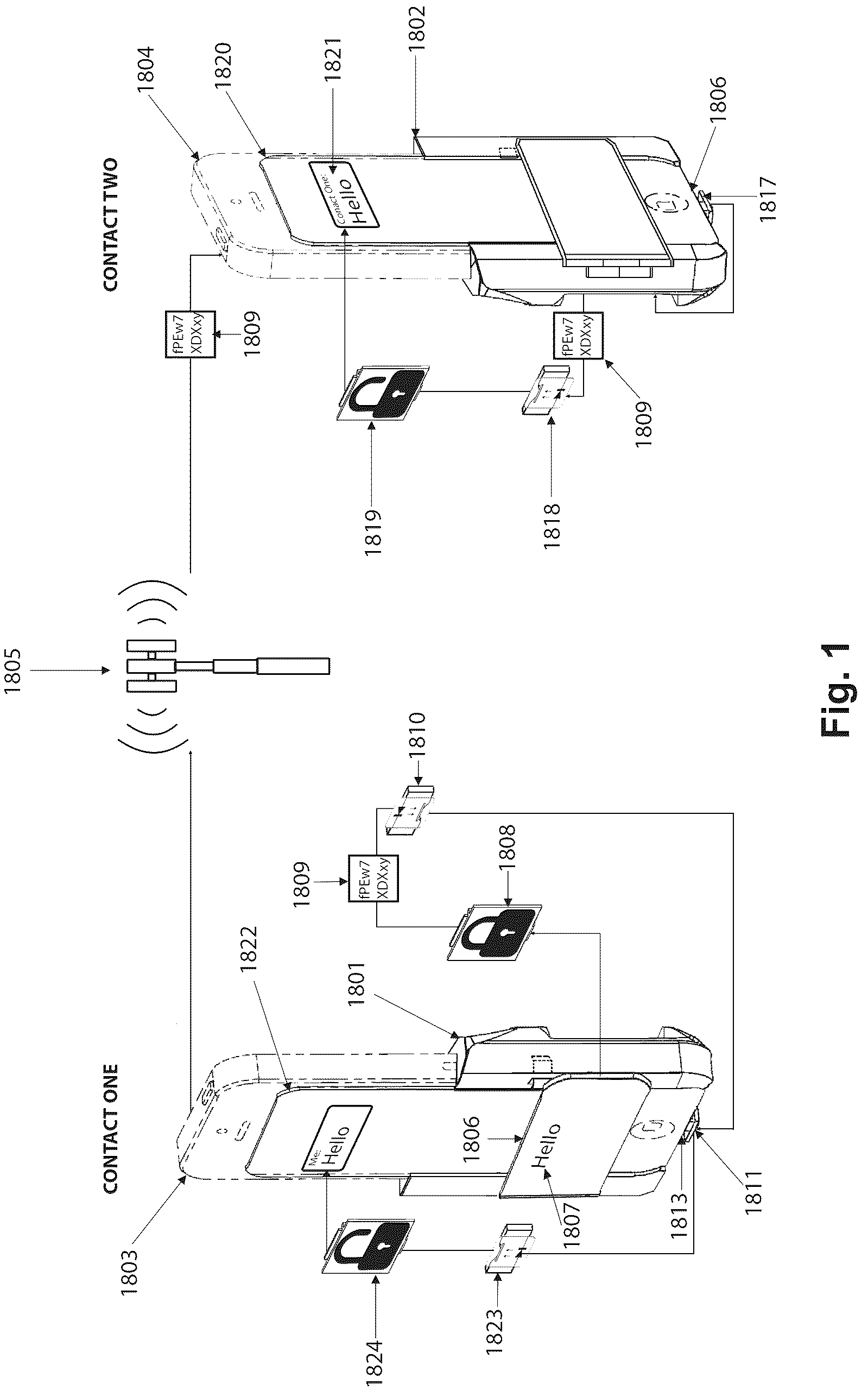 Patent US12309128 — Auxiliary device for an electronic communication device — Figure 1