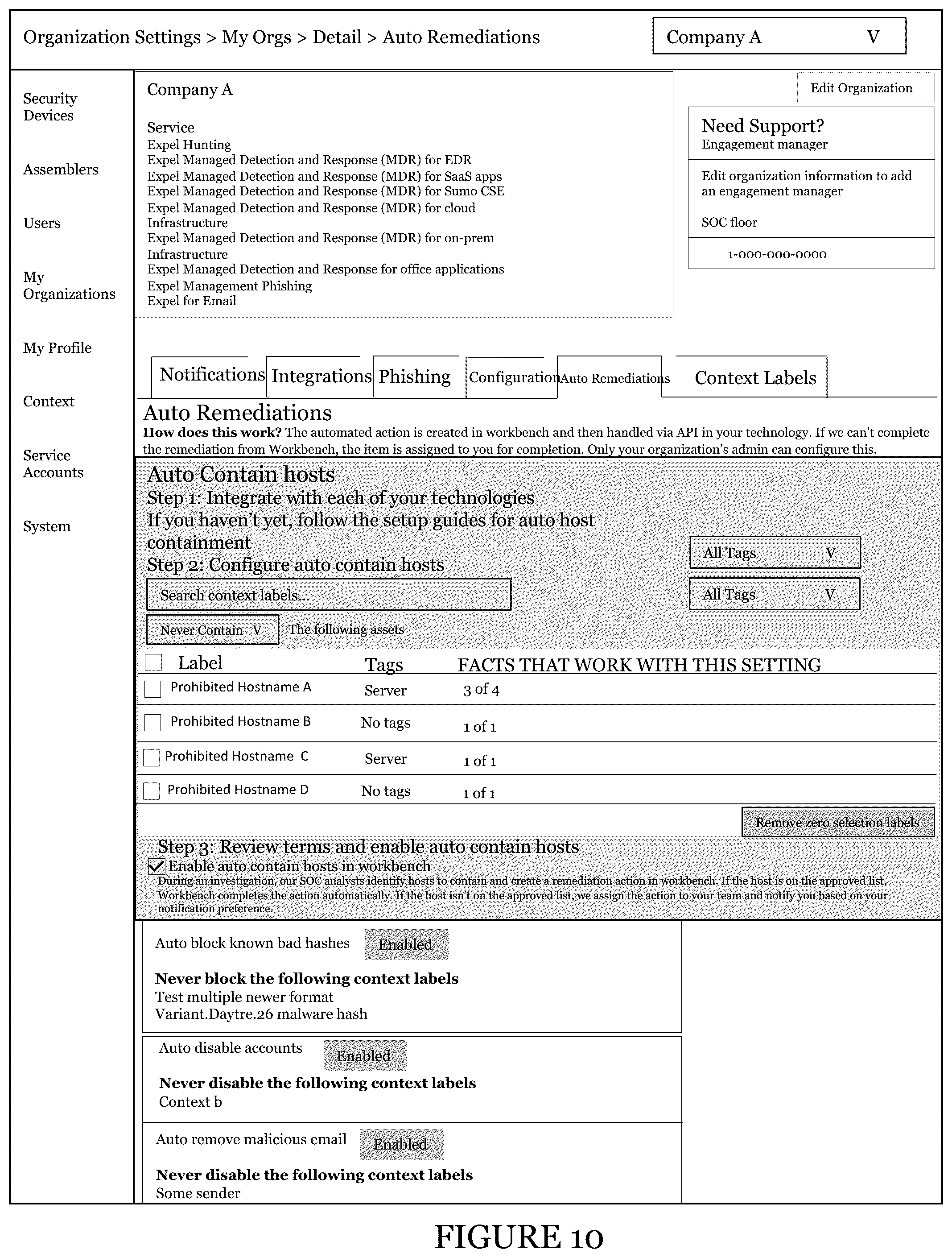 Patent US12309193 Figure 10 – Systems and methods for accelerated remediations of cybersecurity alerts and cybersecurity events in a cybersecurity event detection and response platform