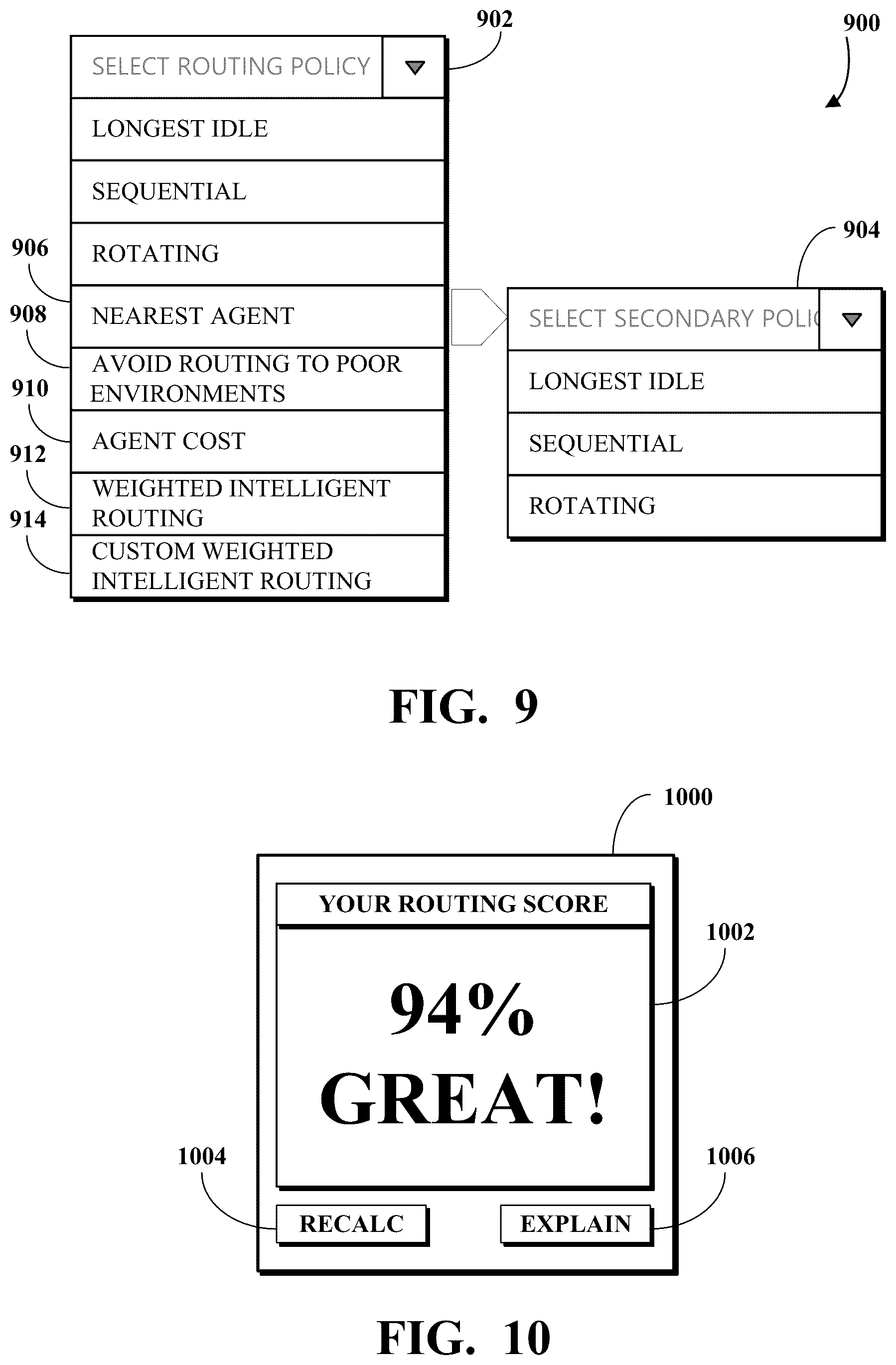 Patent US12309323 Figure 9 – Dynamic routing of contact center requests