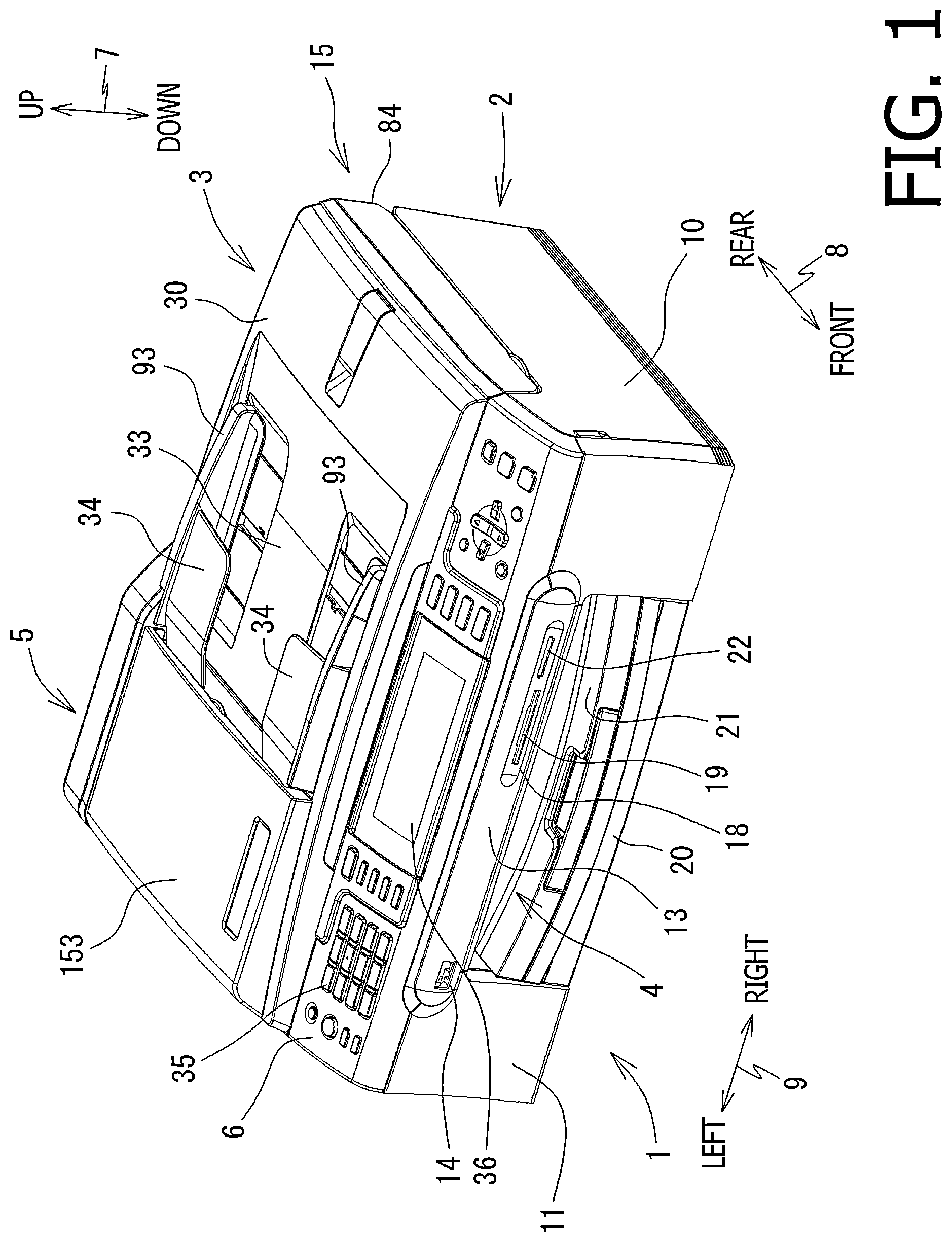 Patent US12309335 — Reading apparatus with sensors located at different positions along a conveyer path — Figure 1