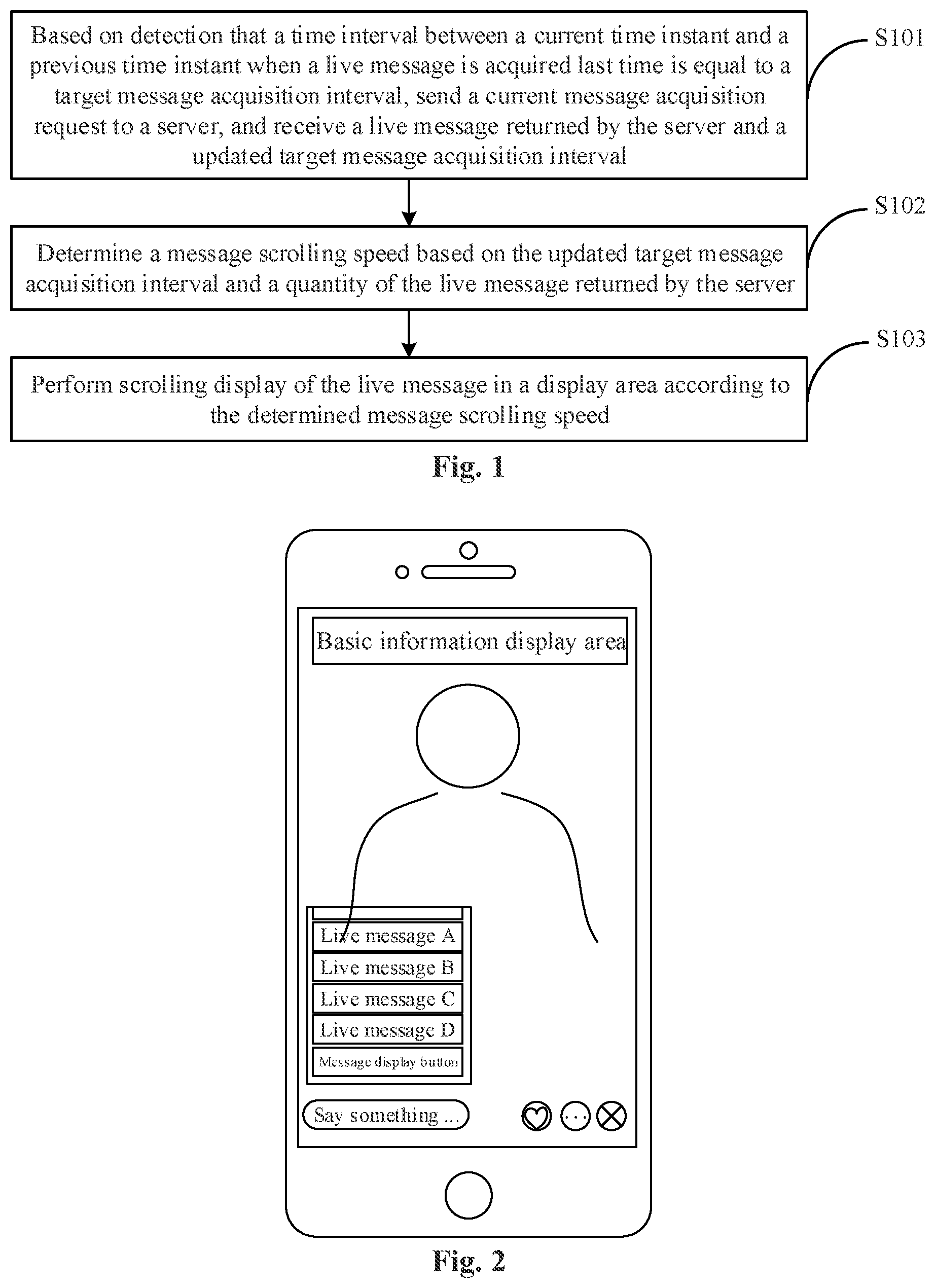 Patent US12309448 — Live broadcast message display method and apparatus — Figure 1