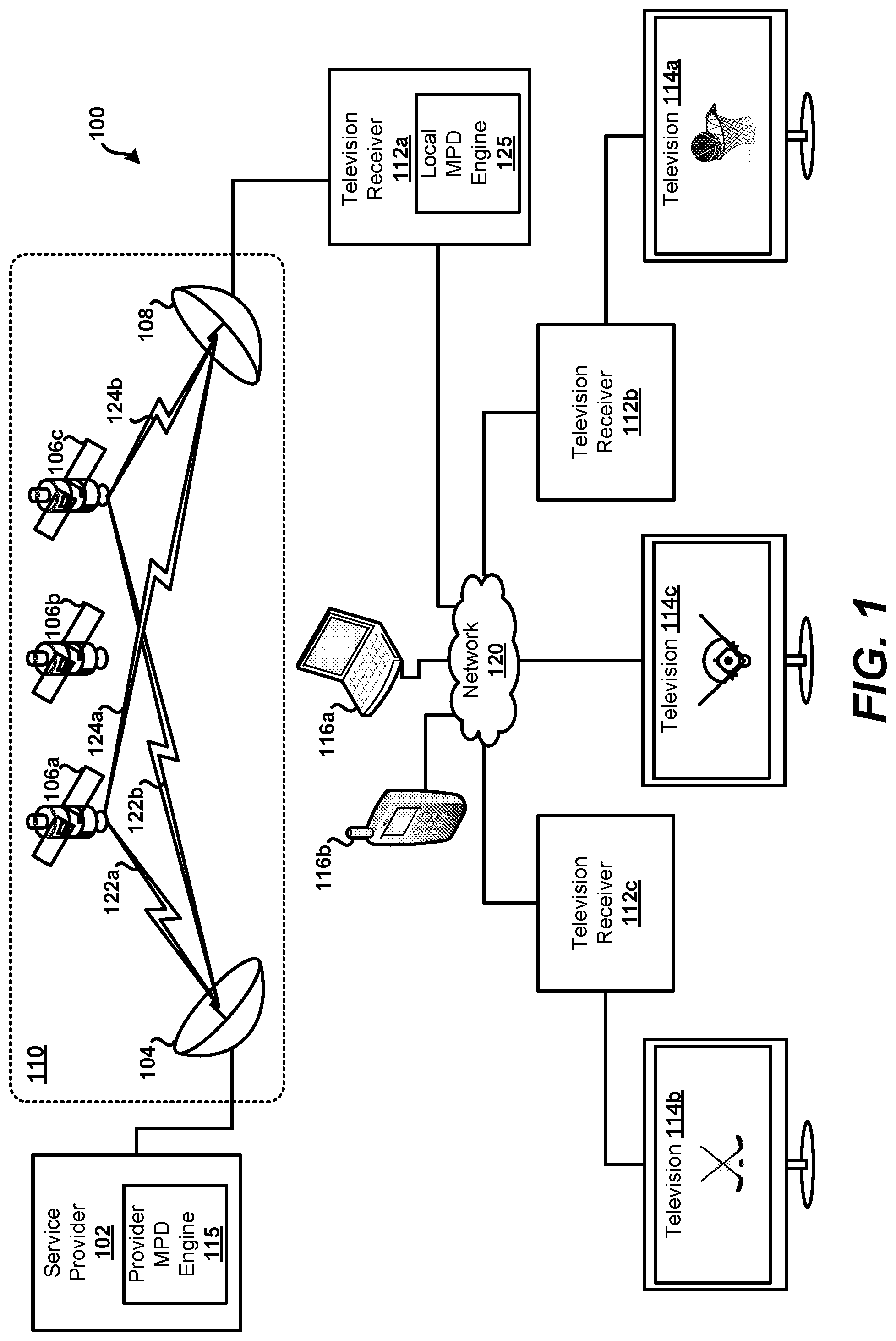 Patent US12309455 — Forced update of meta-programming data using digital video broadcast service information — Figure 1