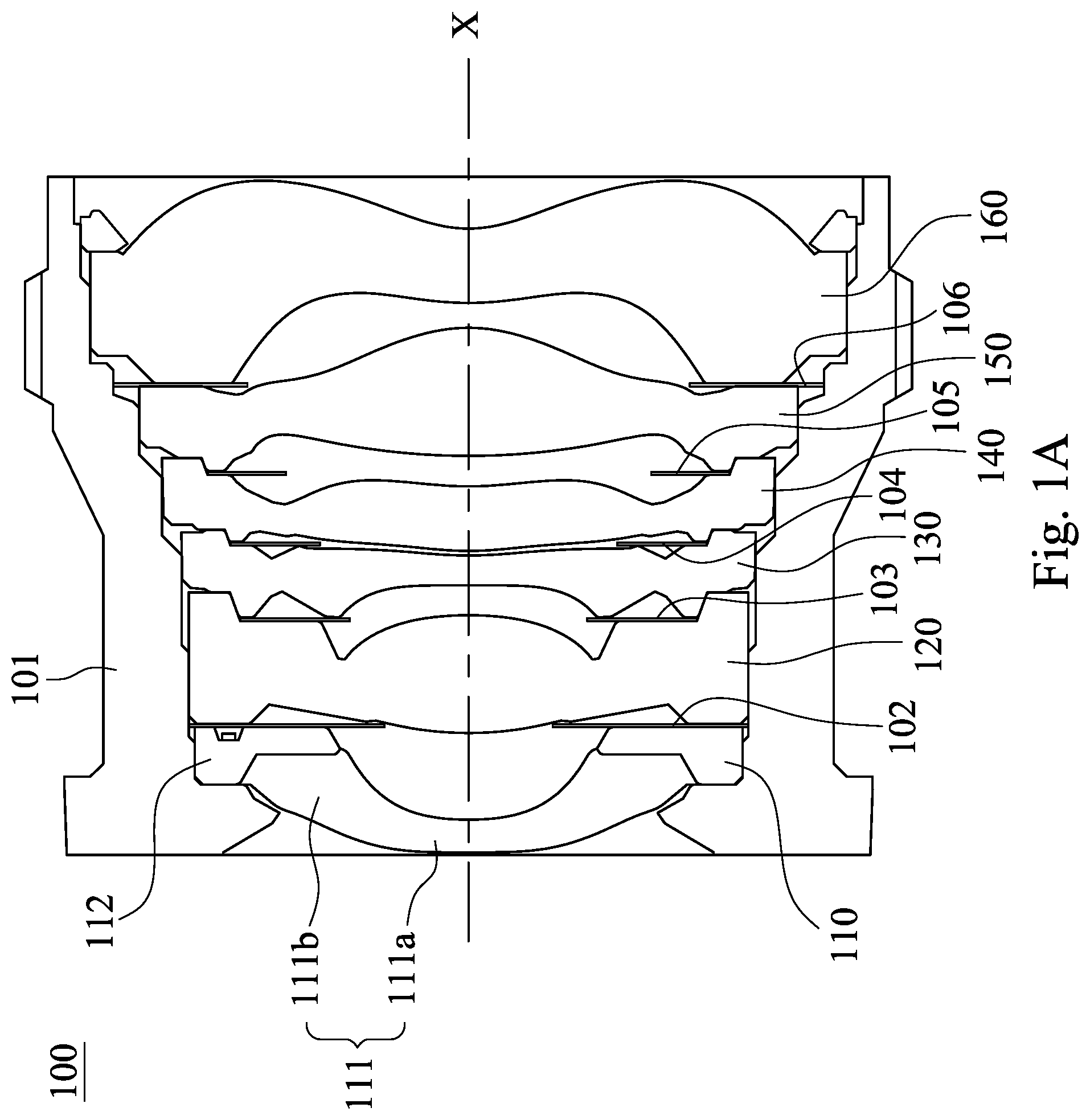 Patent US12309476 — Optical lens assembly and electronic device — Figure 1