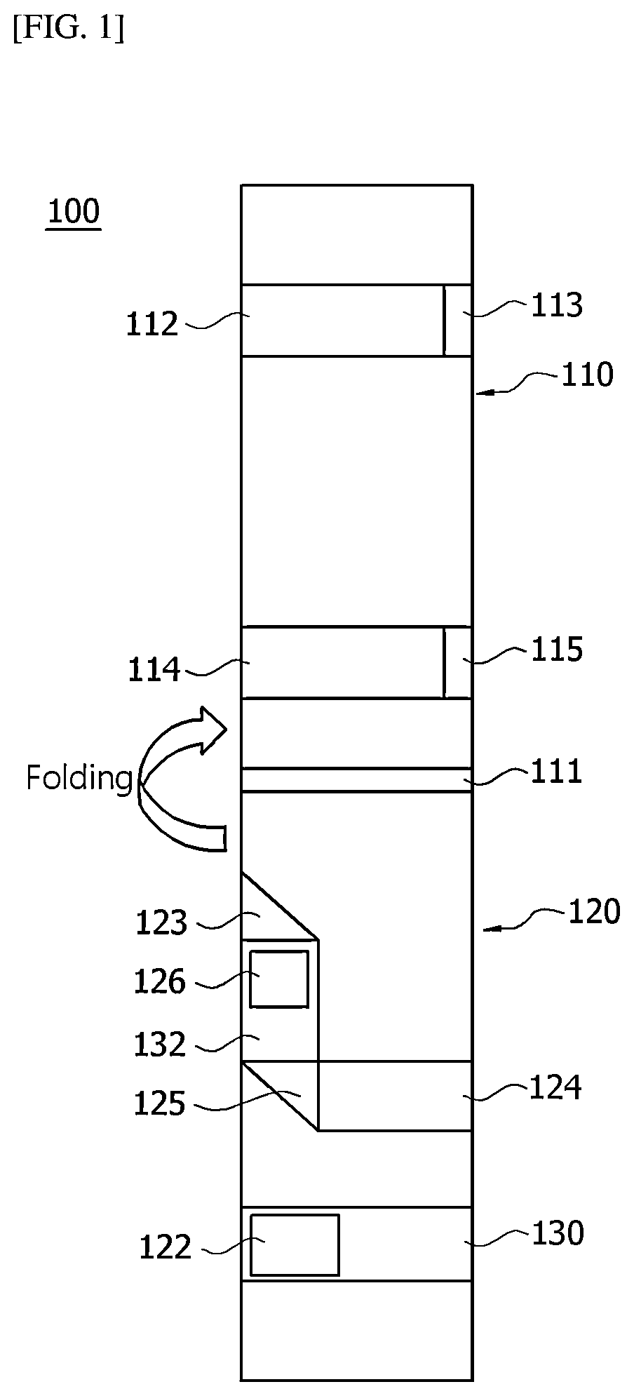 Patent US12309491 — Foldable portable device — Figure 1