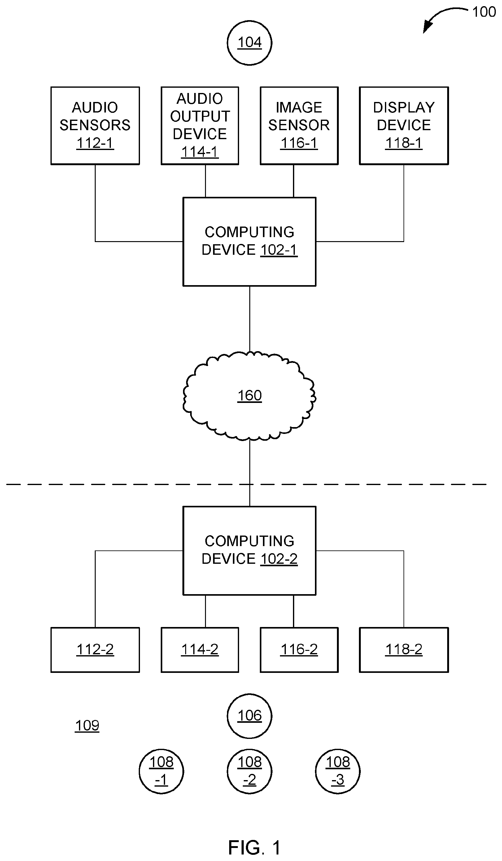 Patent US12309557 — Selective sound modification for video communication — Figure 1